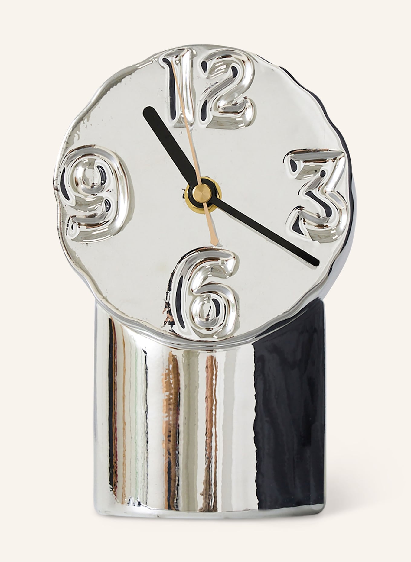 hkliving Tischuhr RETRO CERAMIC CLOCK CHROME: SILBER
