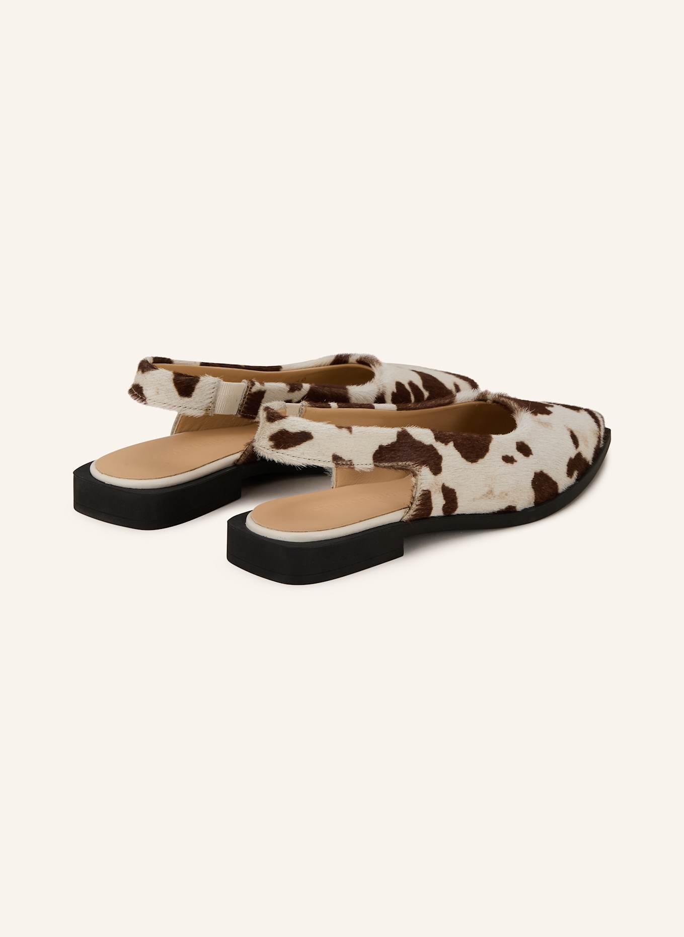 COPENHAGEN Slingback ballerinas CPH416: ECRU/ BROWN
