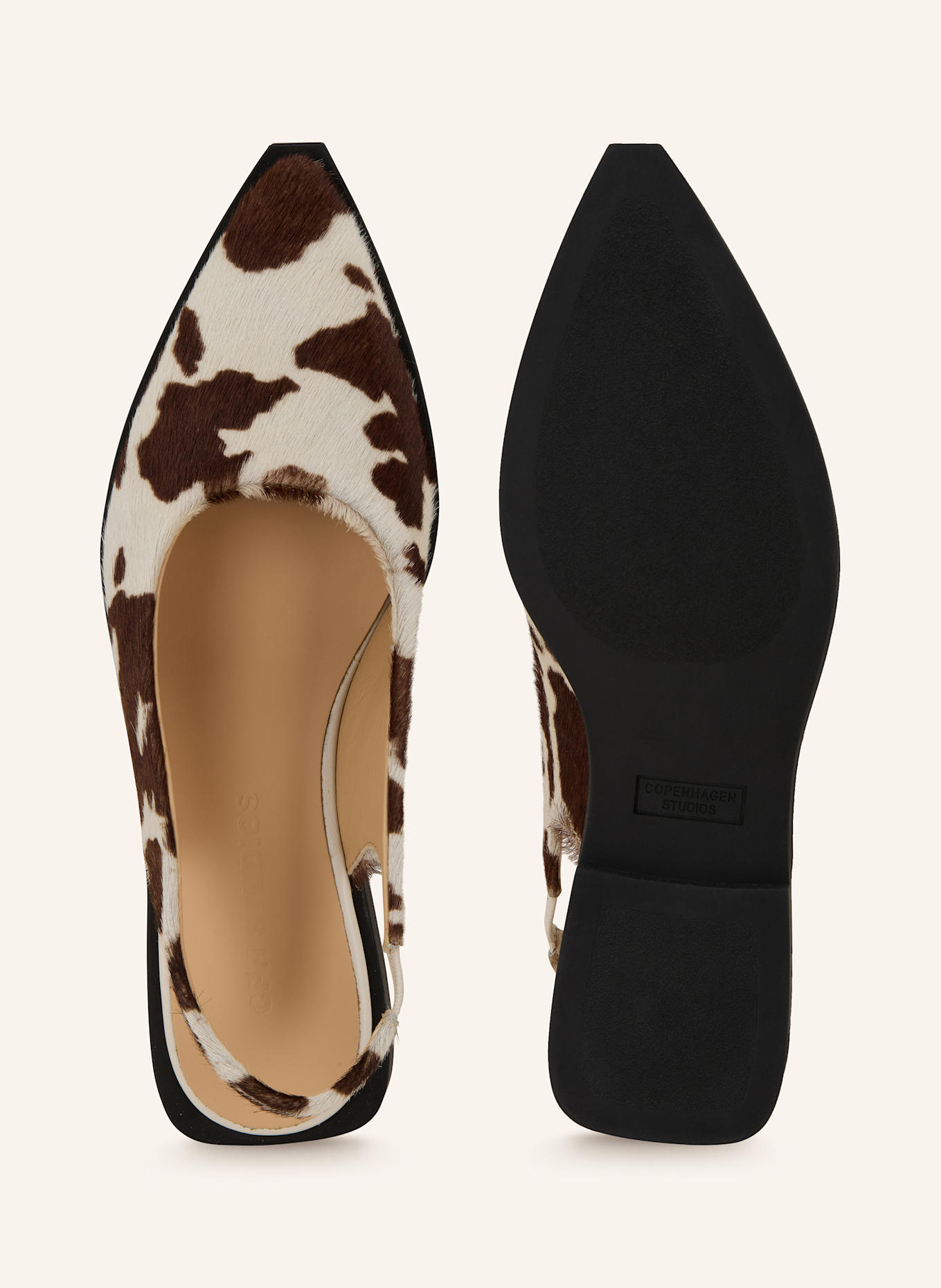 COPENHAGEN Slingback ballerinas CPH416: ECRU/ BROWN