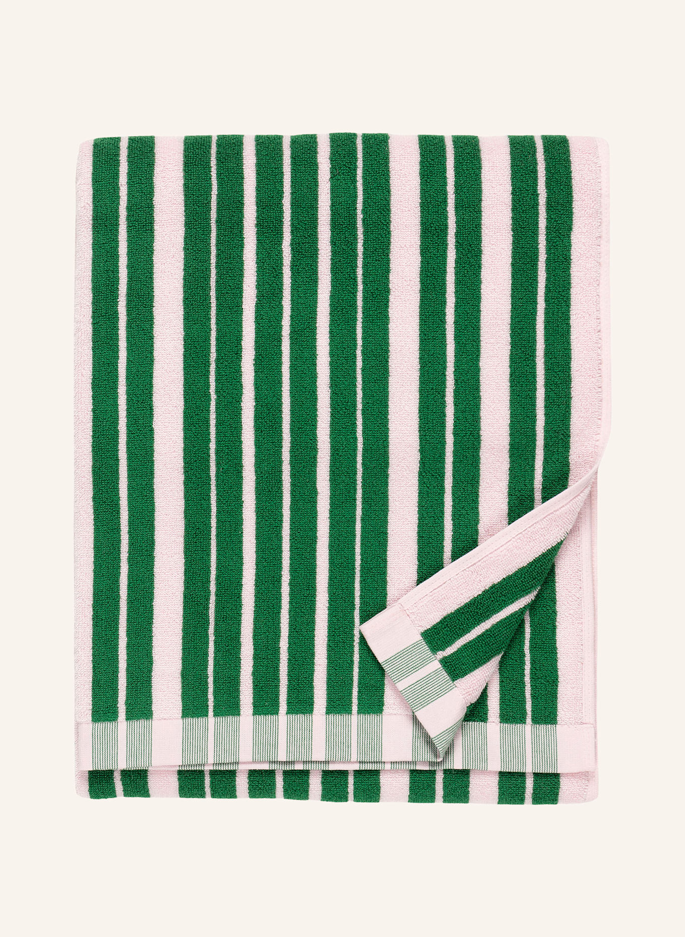 marimekko Ręcznik kąpielowy RAIDE: ZIELONY / JASNORÓŻOWY