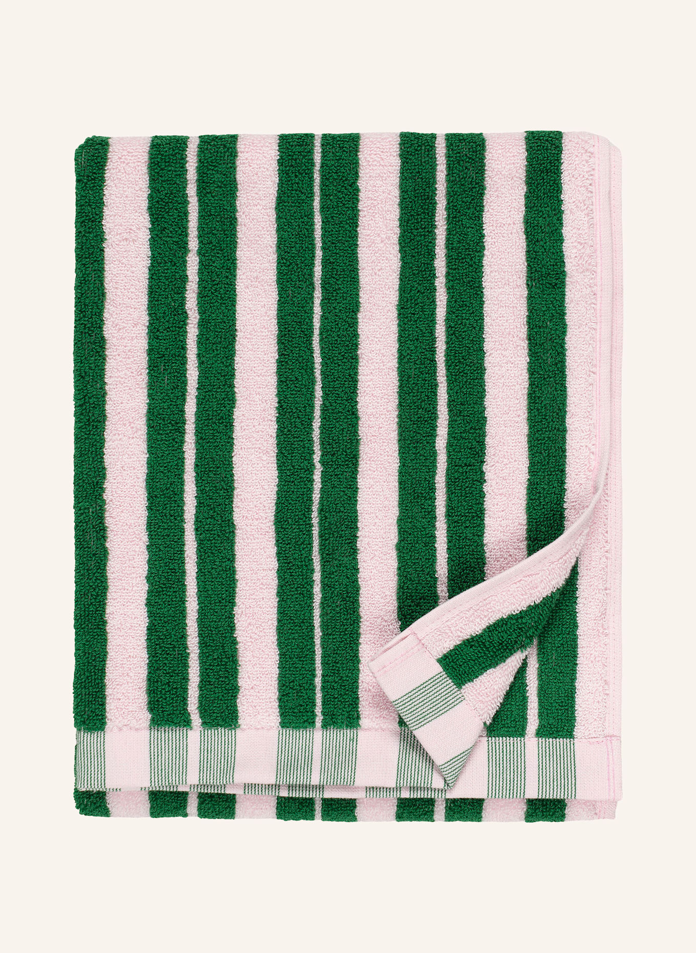 marimekko Ręcznik kąpielowy RAIDE: ZIELONY / JASNORÓŻOWY