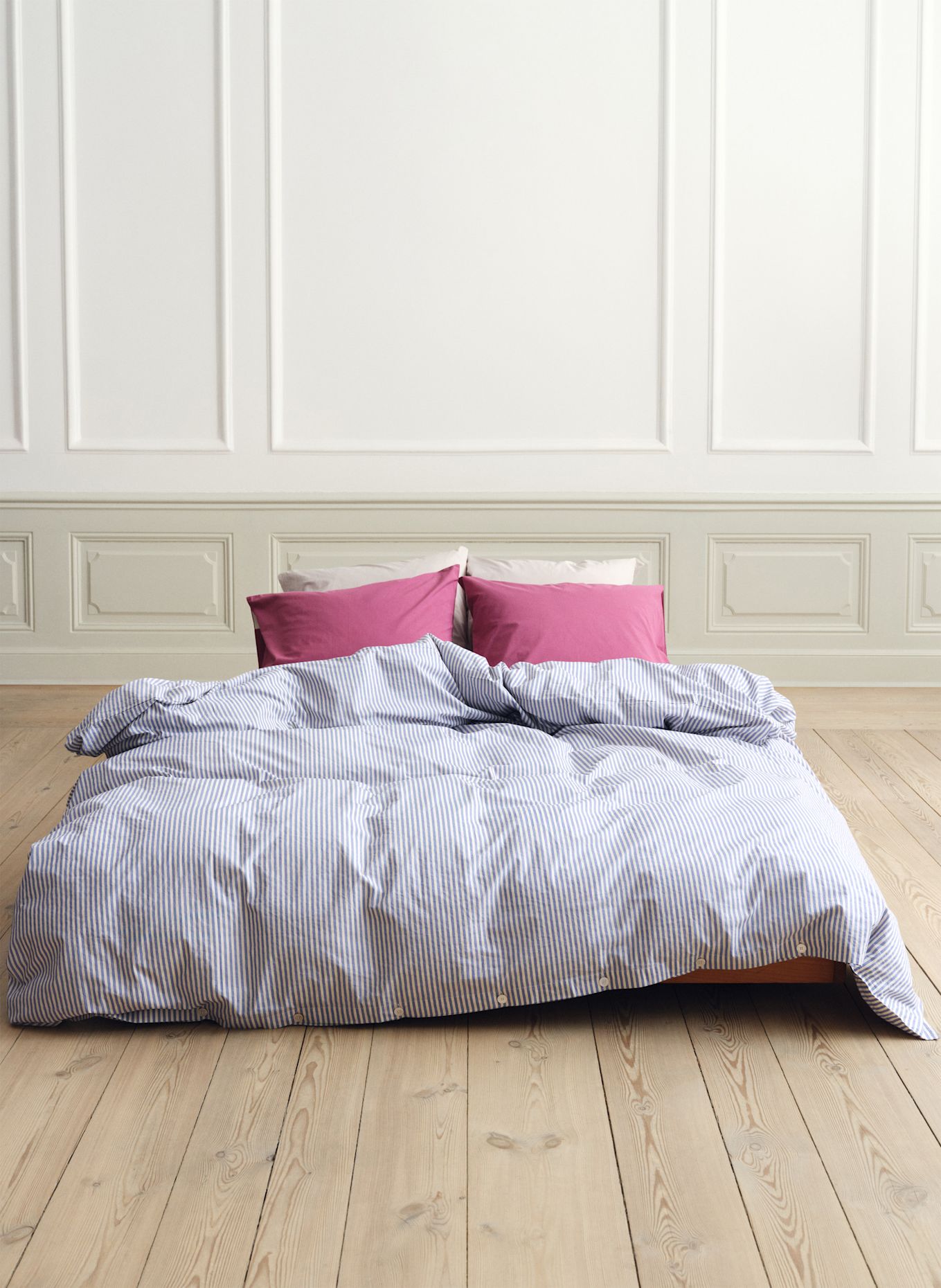 TEKLA Bettbezug: BLAU / WEISS