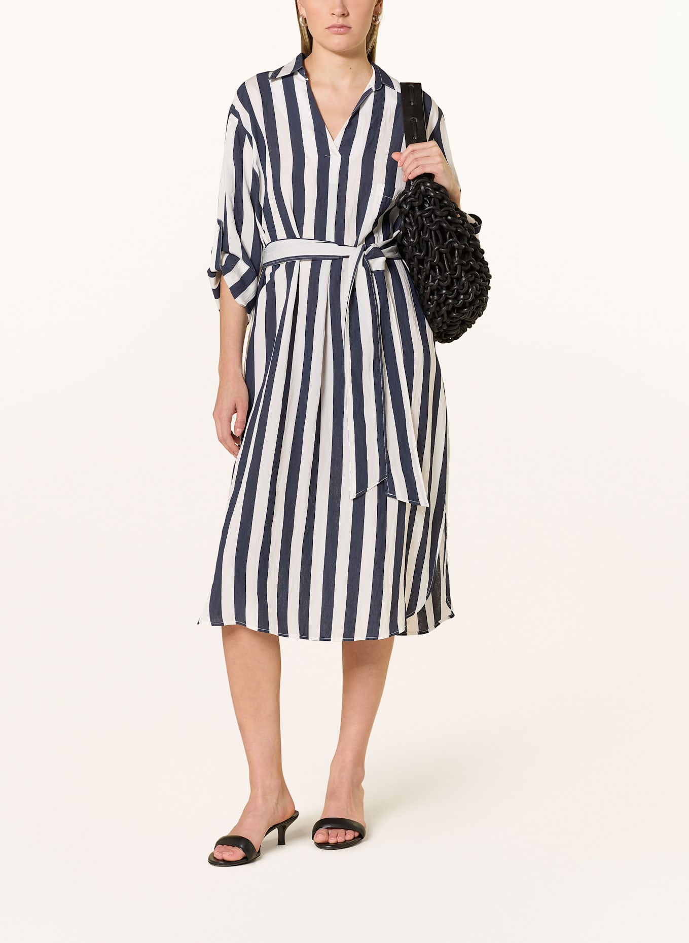 CINQUE Kleid CIDINARA: DUNKELBLAU / WEISS