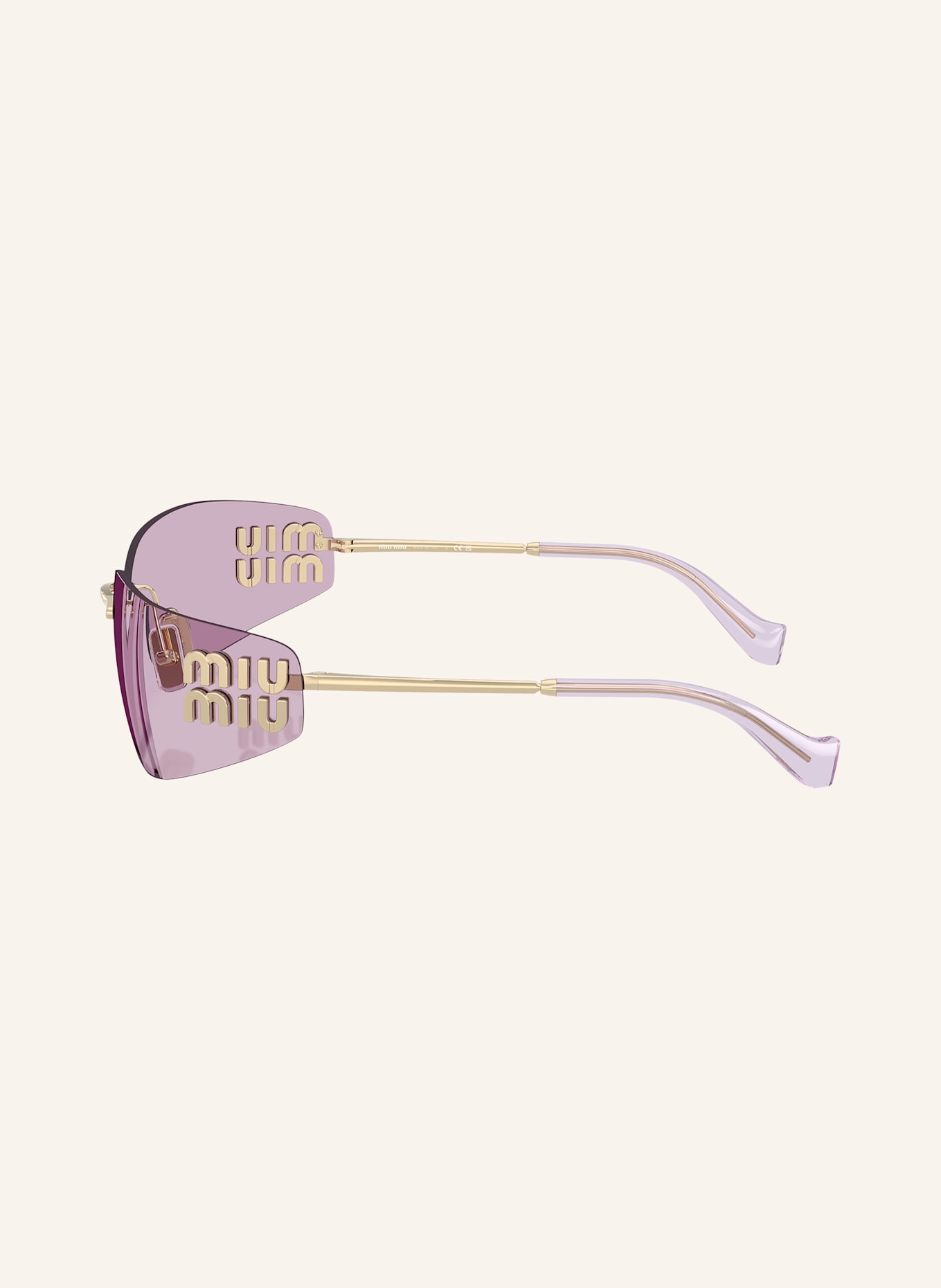 サングラス MiuMiu FW25 Miu Miu - A51S SOLE - ZVN90O (A51S SOLE ZVN90O) MU A51S Miu Miu Sunglasses ZVN90O Pale Gold - eye-oo.com
