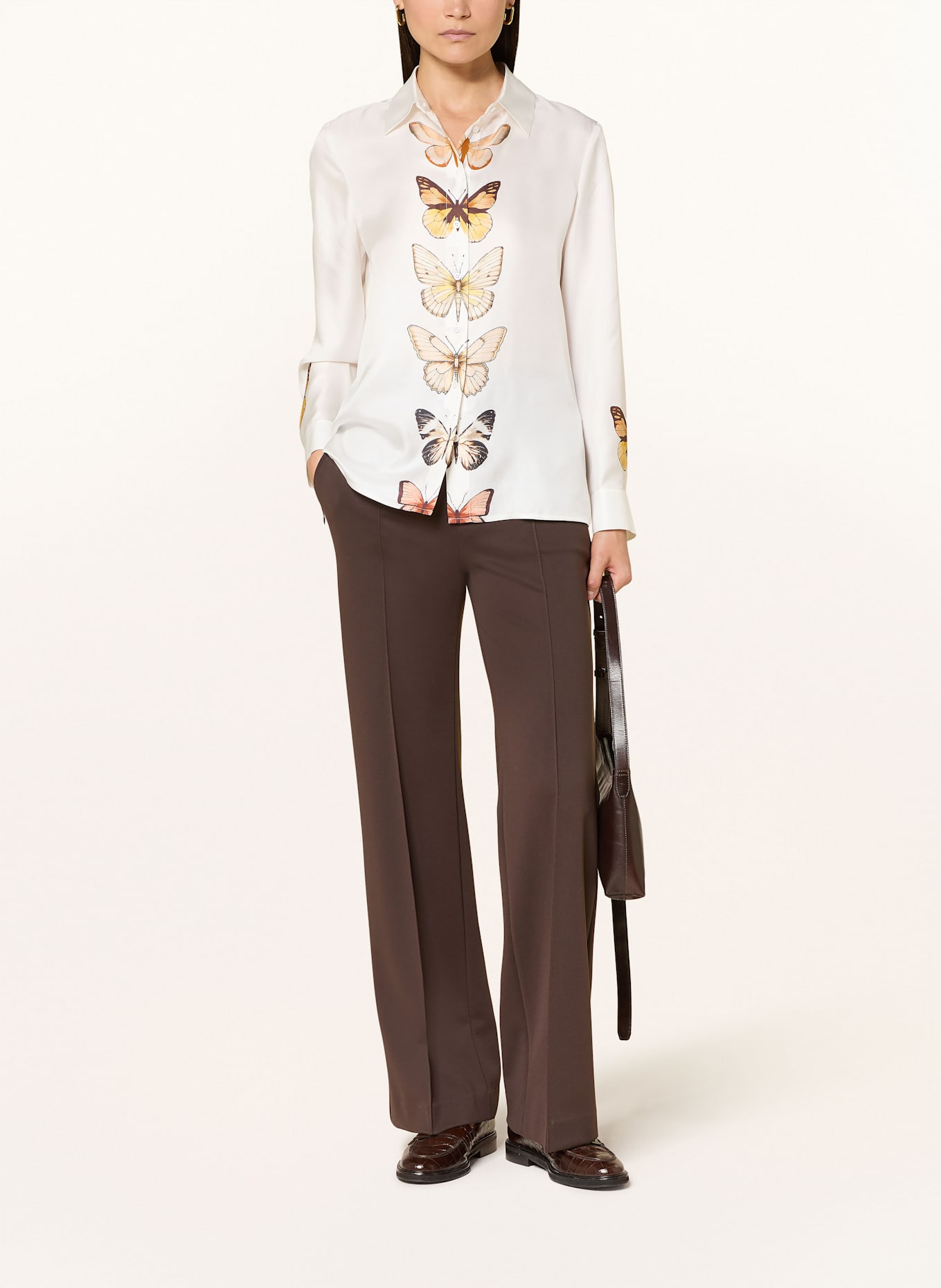 HERZEN'S ANGELEGENHEIT Hemdbluse aus Seide: HELLGELB / BRAUN / DUNKELGELB