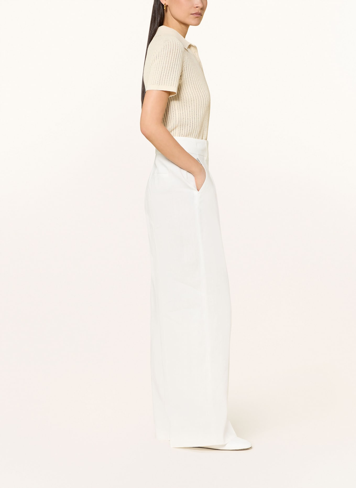 SEDUCTIVE Marlenehose CHRISSY mit Leinen: ECRU