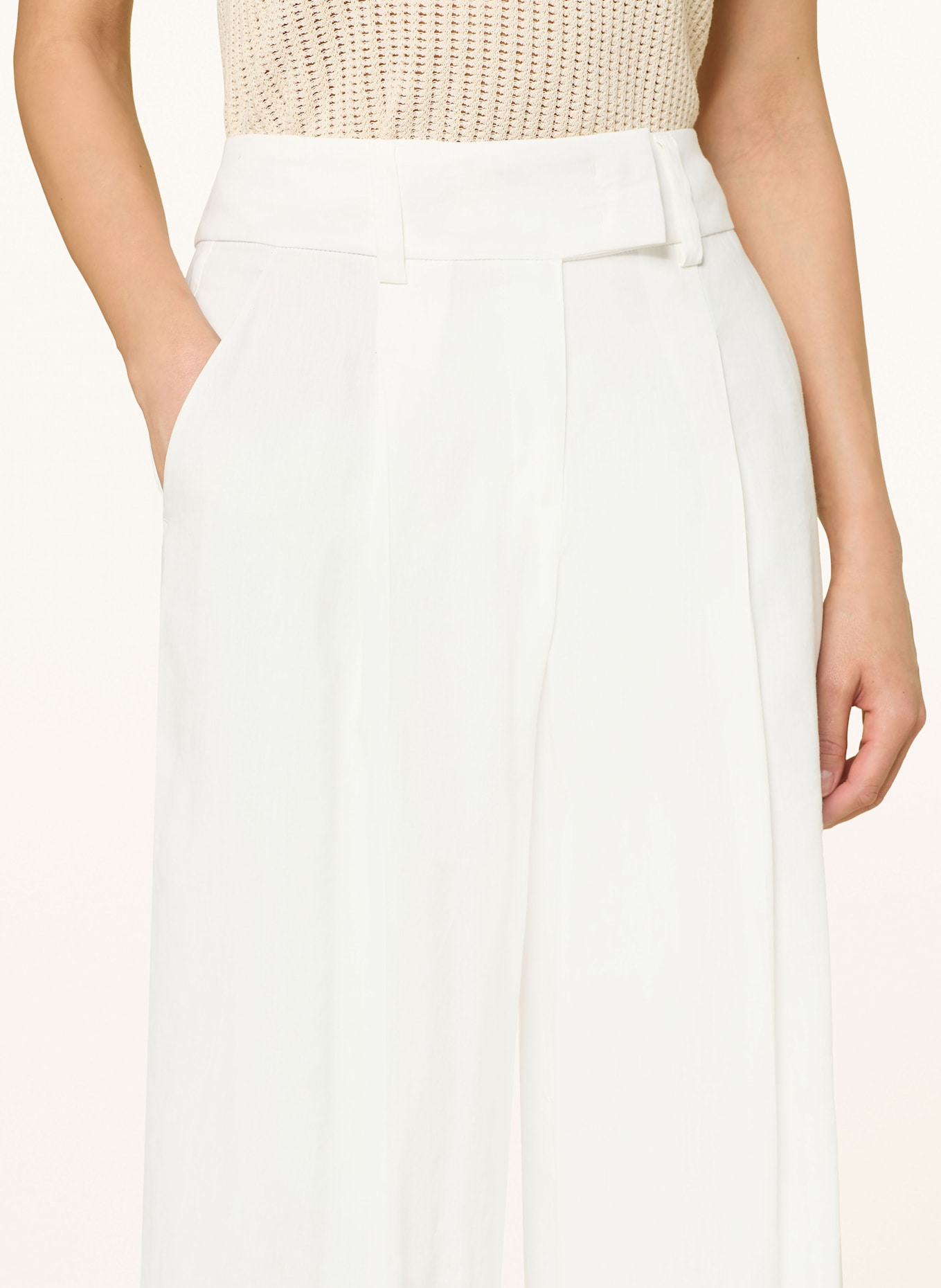 SEDUCTIVE Marlenehose CHRISSY mit Leinen: ECRU