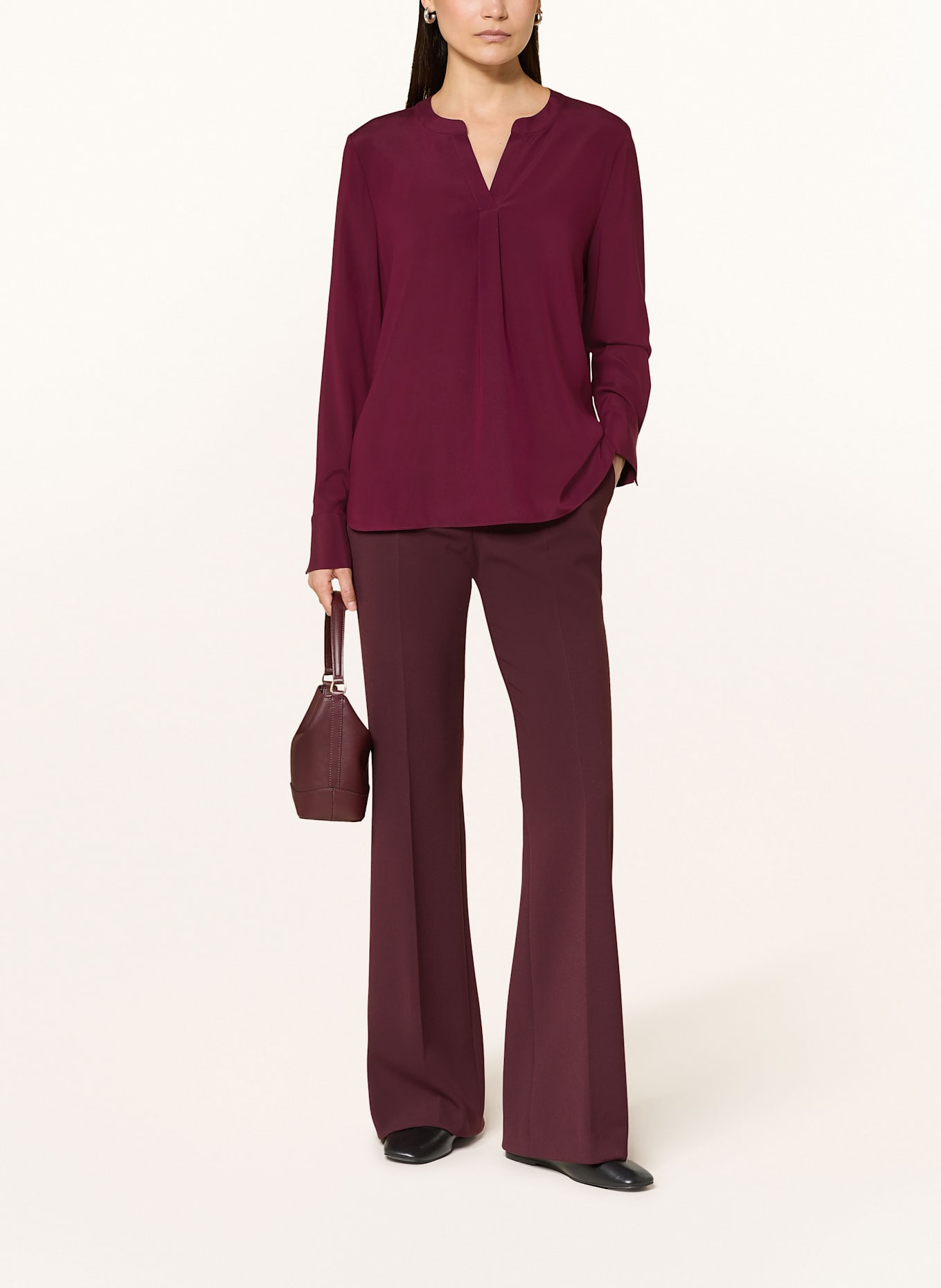 HERZEN'S ANGELEGENHEIT Blusenshirt aus Seide: DUNKELROT