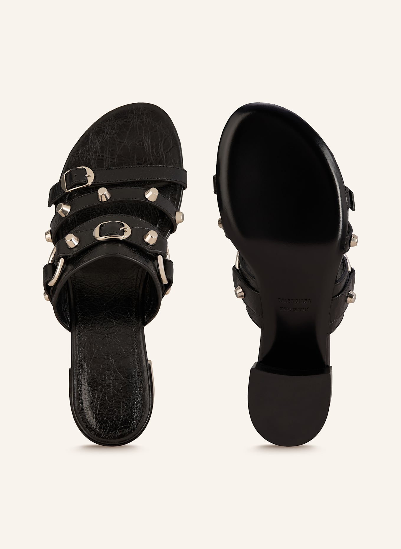 BALENCIAGA Sandaletten: SCHWARZ / SILBER