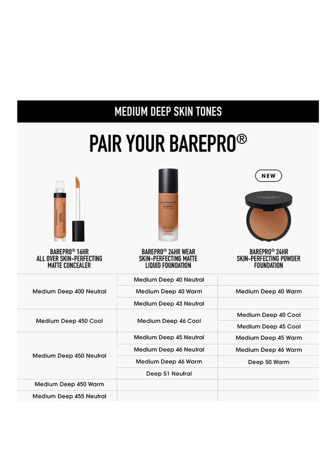bareMinerals BAREPRO: MEDIUM DEEP 40 WARM​