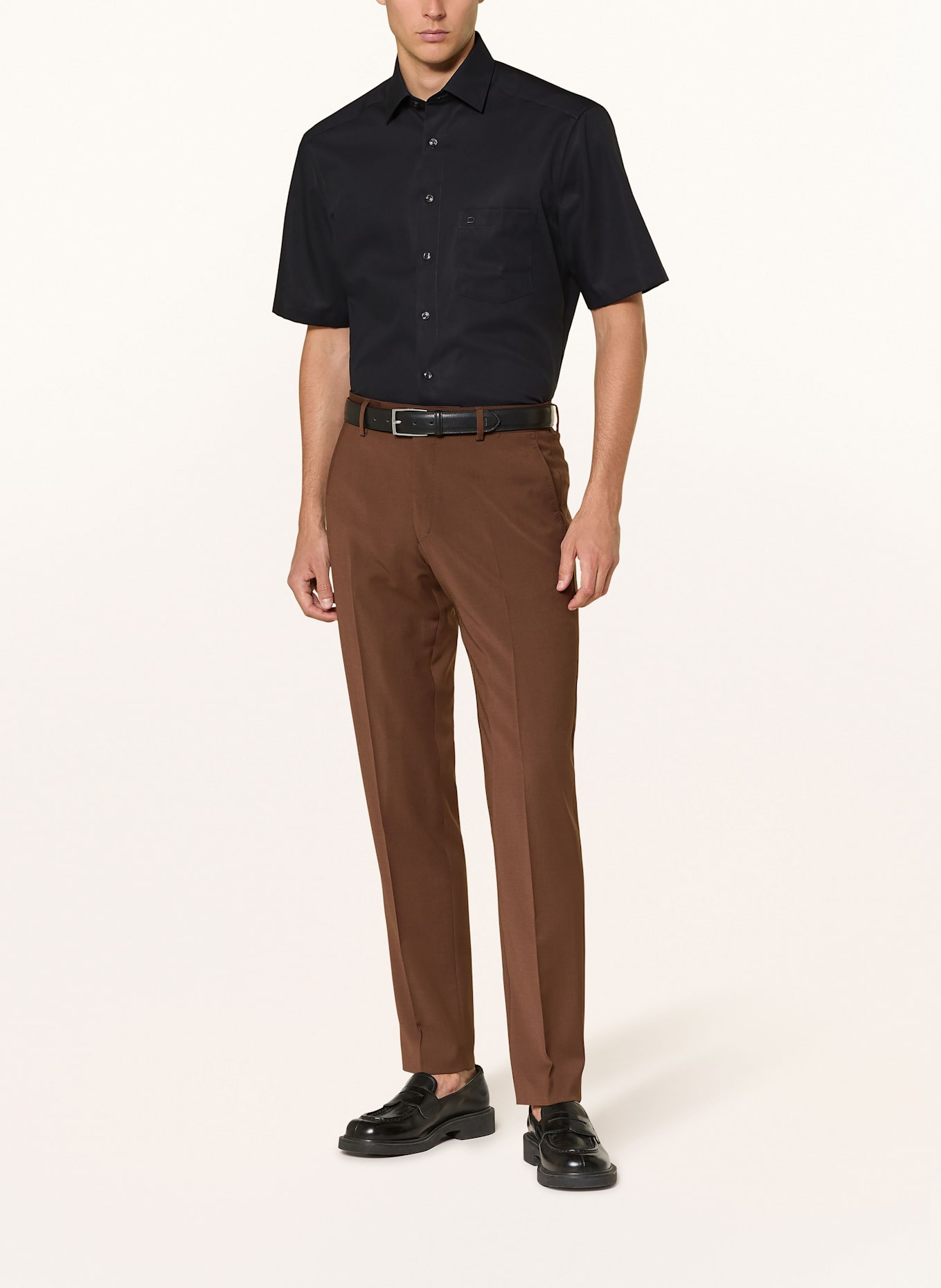 OLYMP Kurzarm-Hemd Luxor modern fit: SCHWARZ