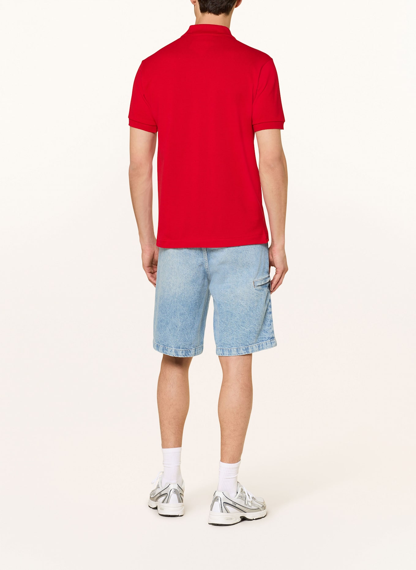 LACOSTE Koszulka polo z piki classic fit: CZERWONY