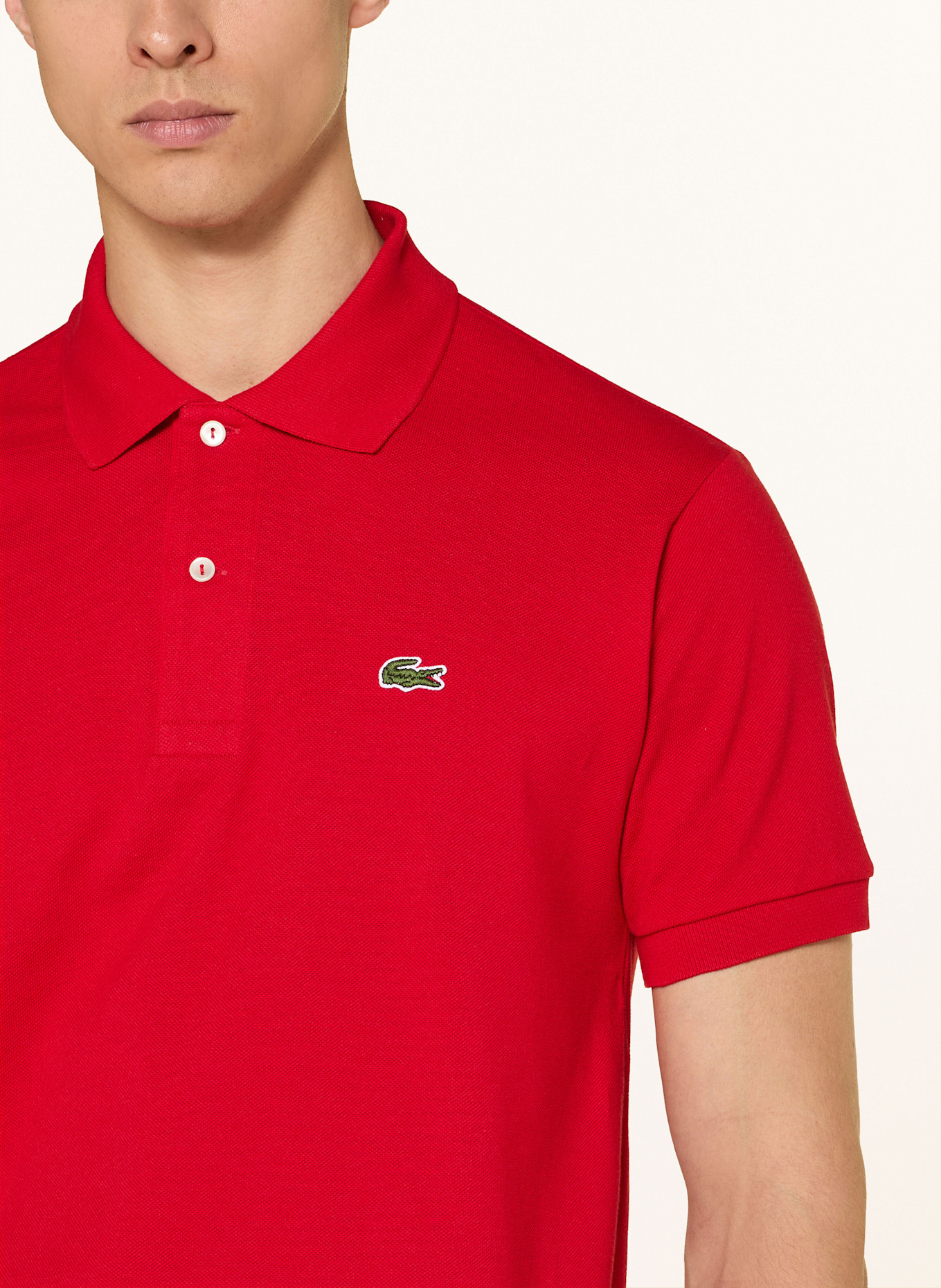 LACOSTE Koszulka polo z piki classic fit: CZERWONY
