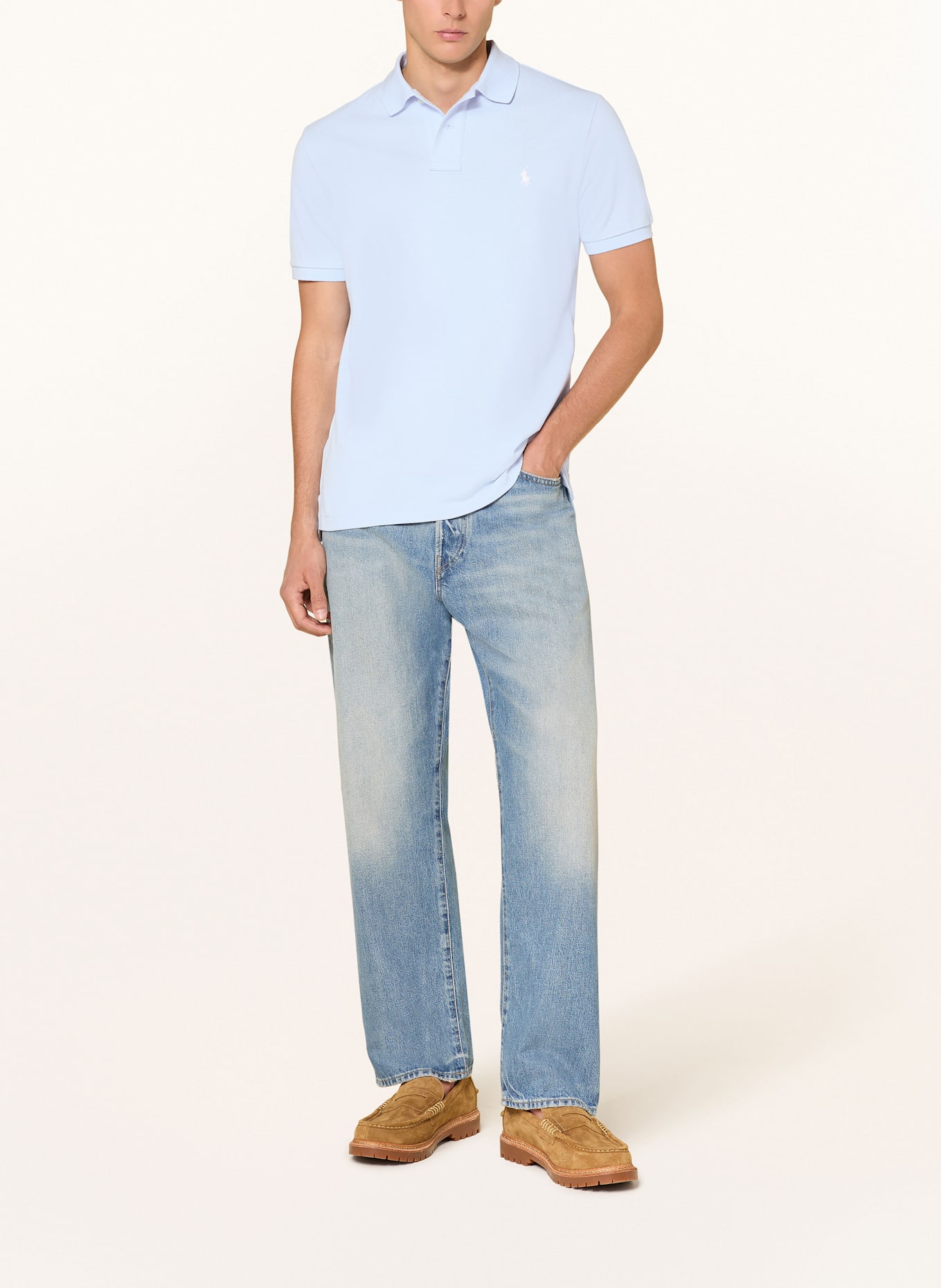 POLO RALPH LAUREN Piqué-Poloshirt Custom Slim Fit: EISBLAU