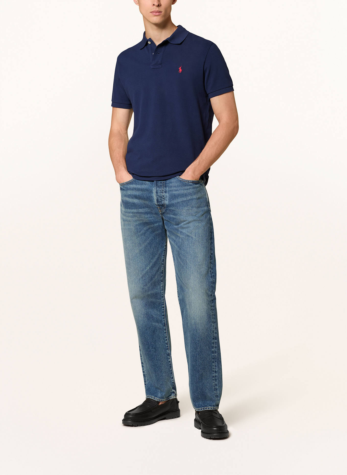 POLO RALPH LAUREN Piqué-Poloshirt Custom Slim Fit: DUNKELBLAU