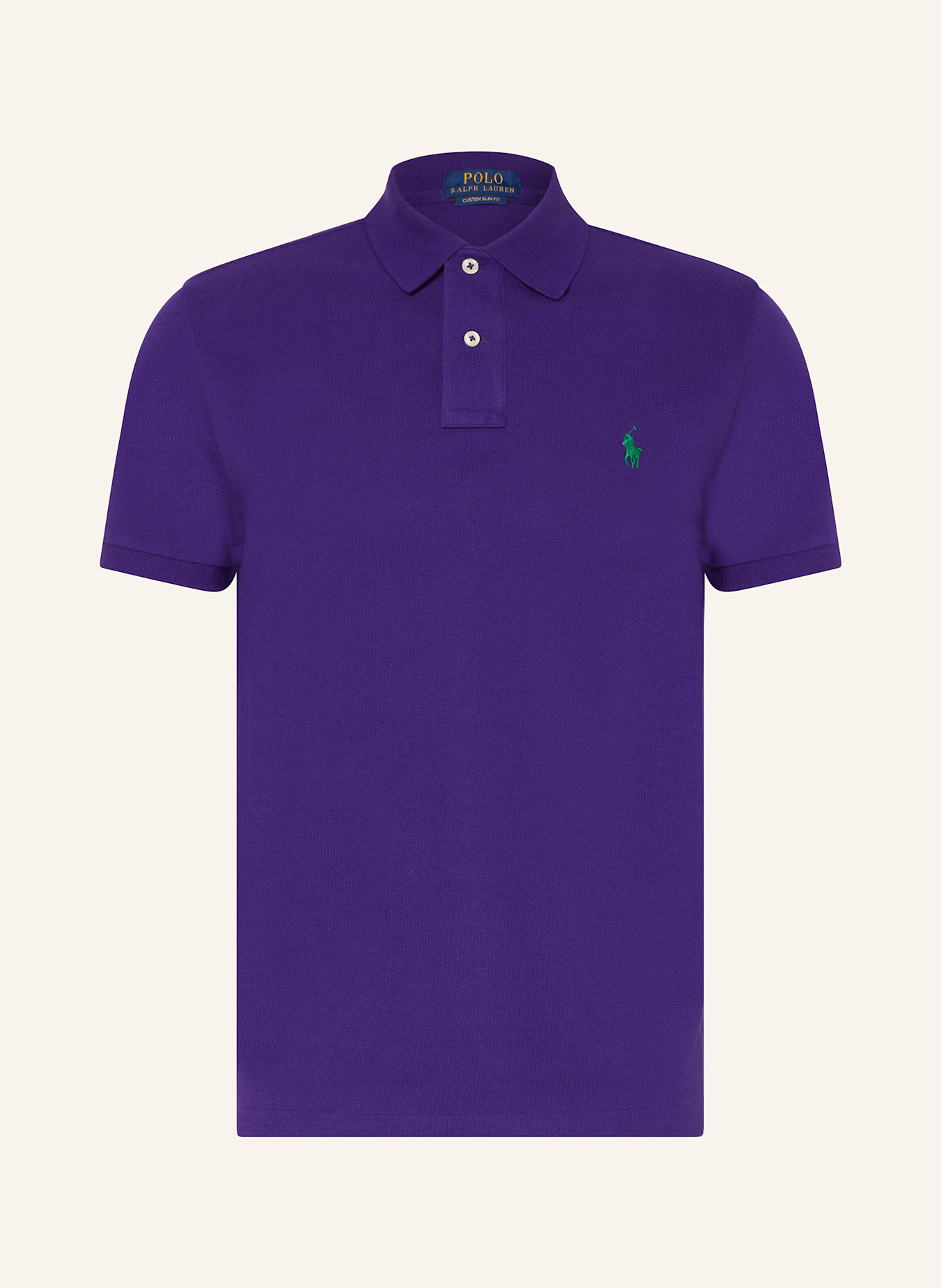 POLO RALPH LAUREN Piqué-Poloshirt Custom Slim Fit: DUNKELLILA
