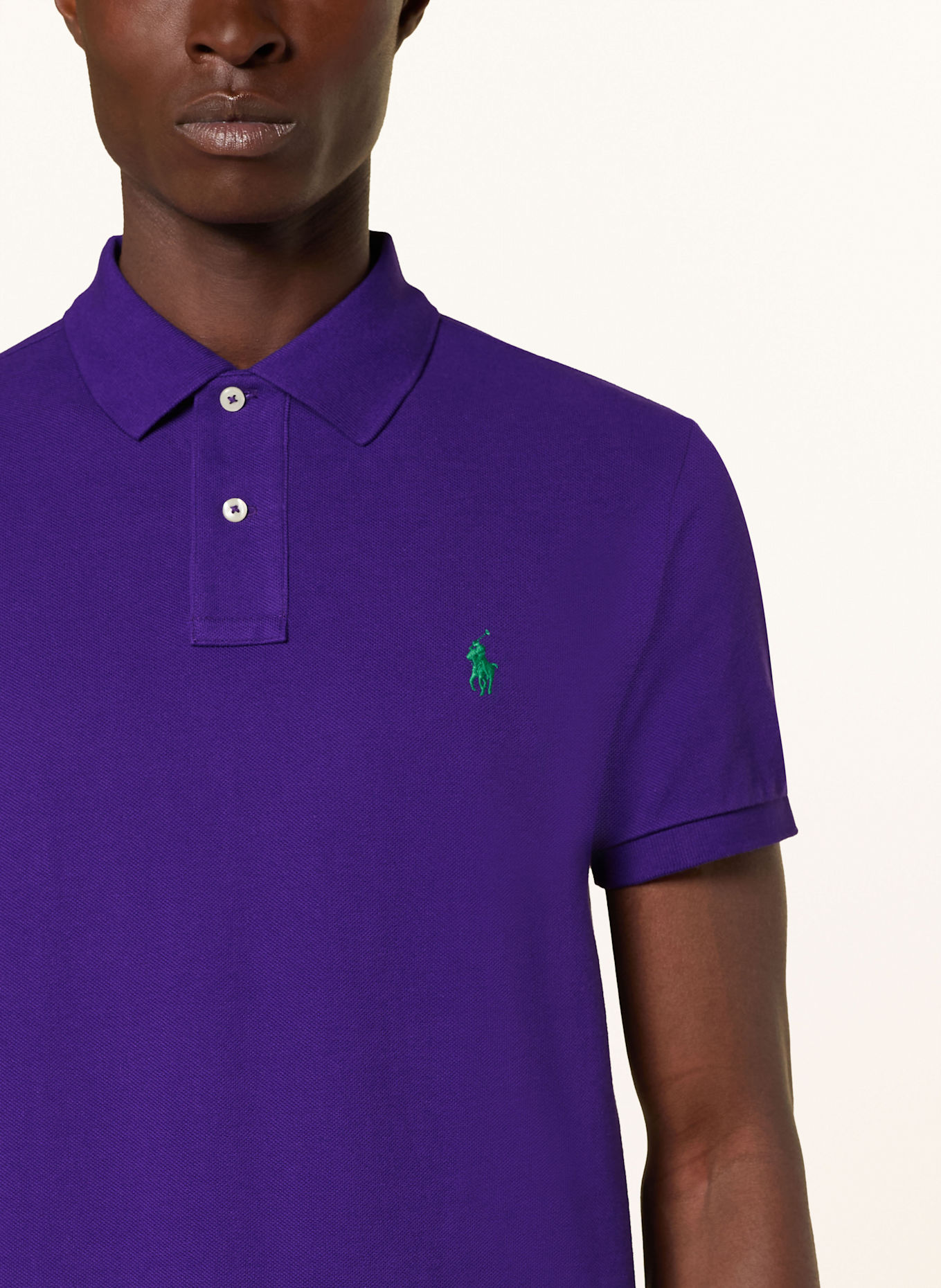 POLO RALPH LAUREN Piqué-Poloshirt Custom Slim Fit: DUNKELLILA