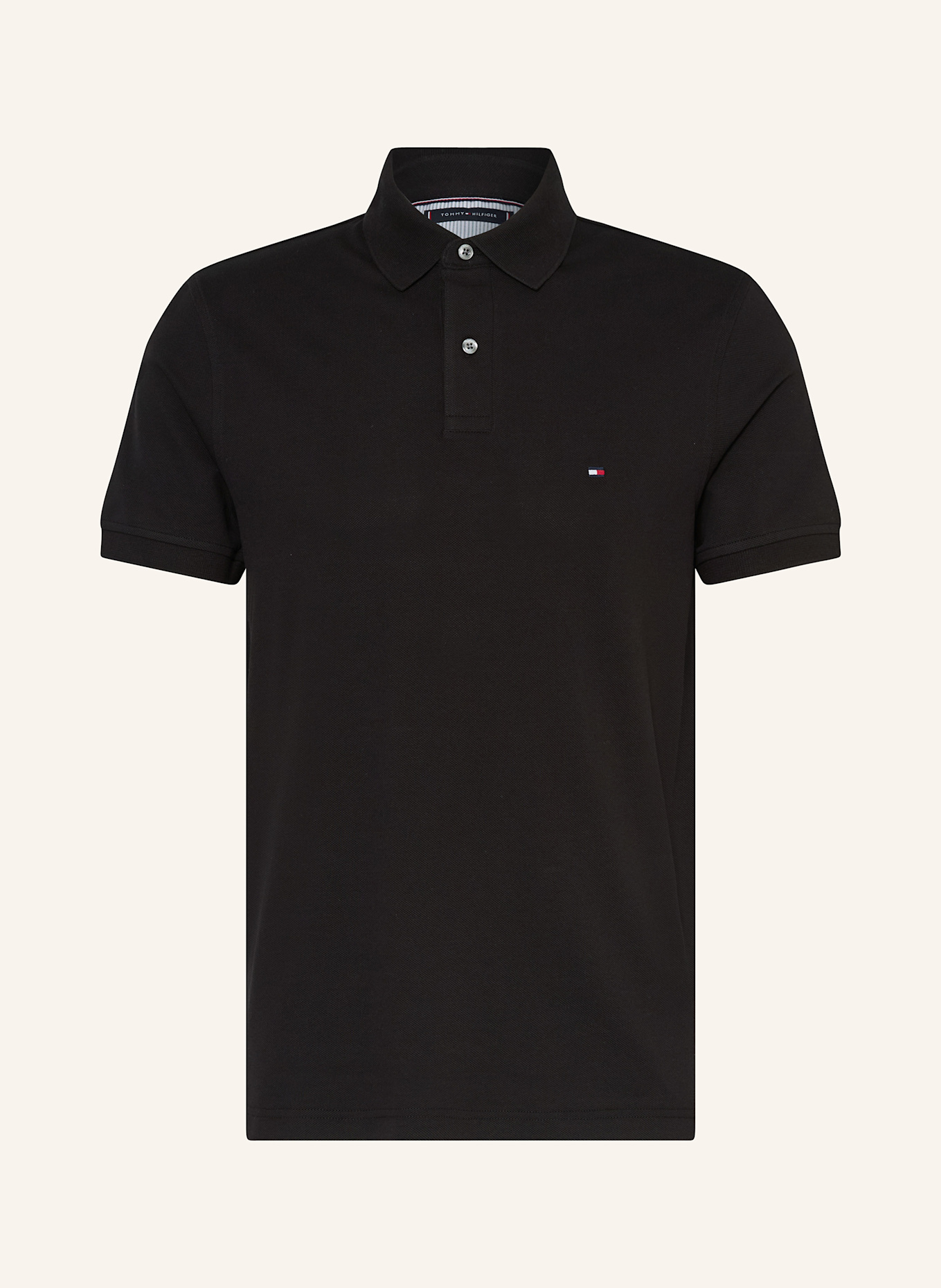 TOMMY HILFIGER Piqué-Poloshirt Regular Fit: SCHWARZ
