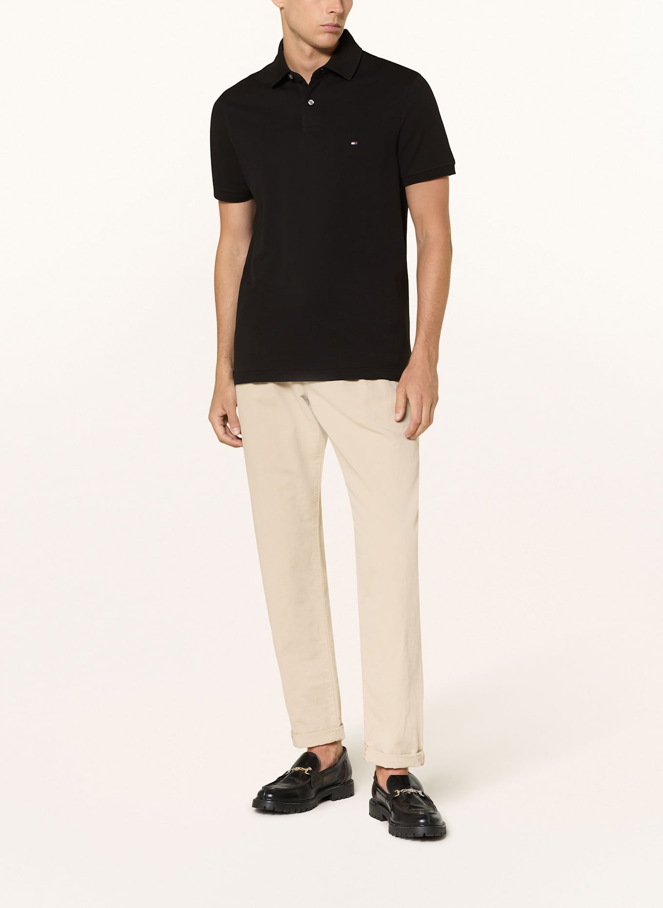 TOMMY HILFIGER Piqué-Poloshirt Regular Fit: SCHWARZ