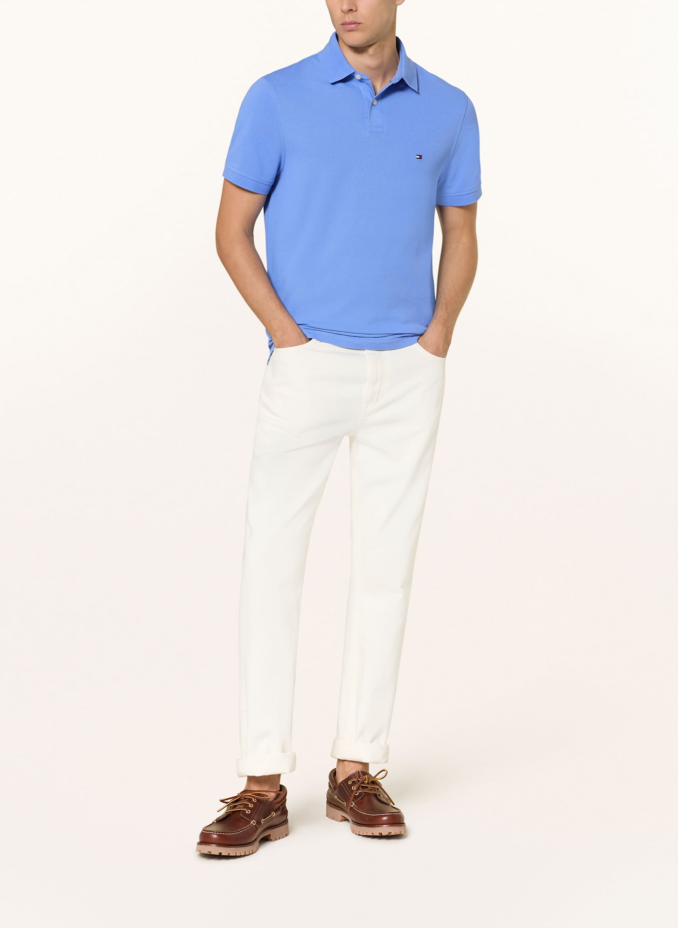 TOMMY HILFIGER Piqué-Poloshirt Regular Fit: BLAU