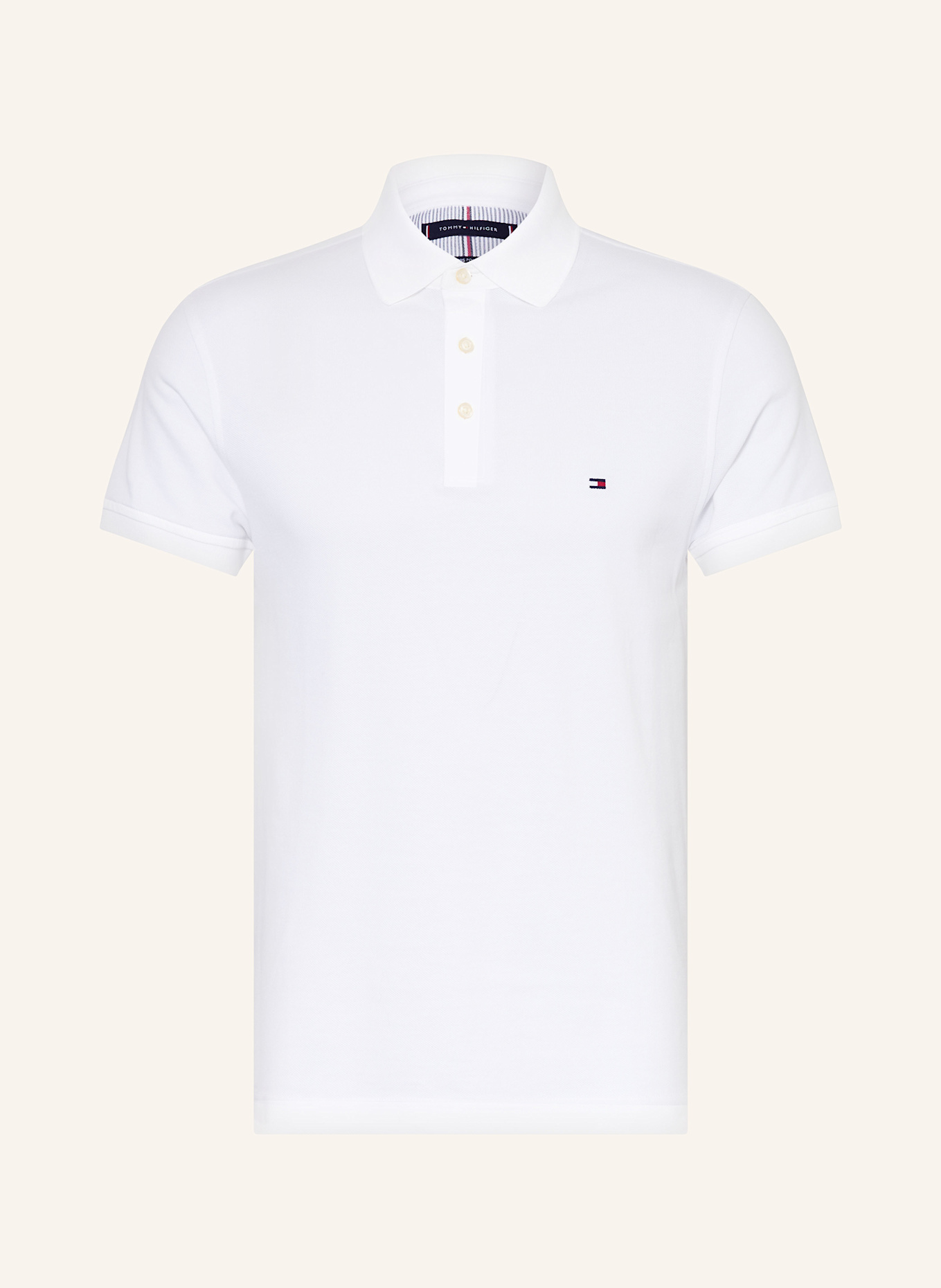 TOMMY HILFIGER Piqué-Poloshirt Slim Fit: WEISS