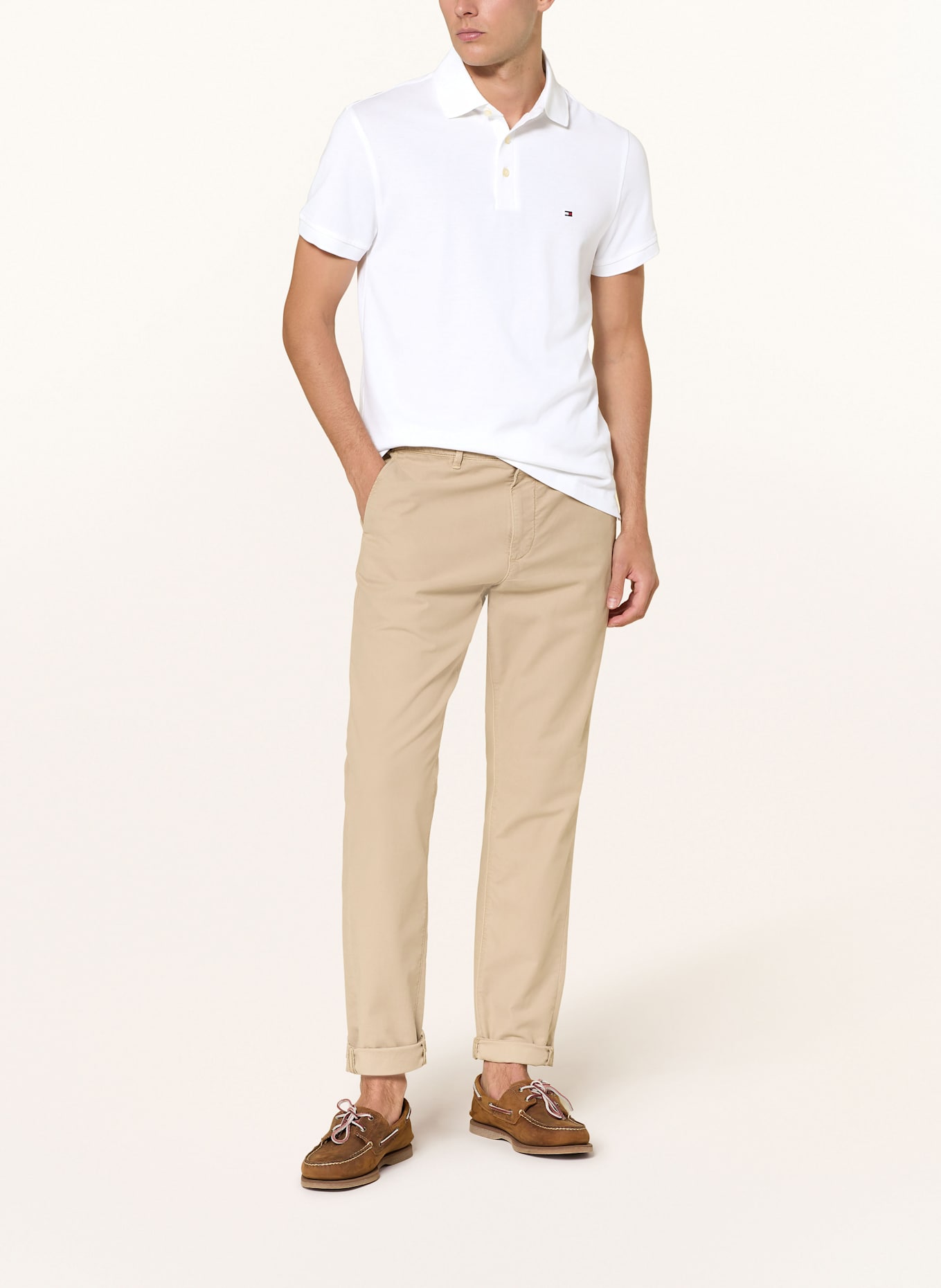 TOMMY HILFIGER Piqué-Poloshirt Slim Fit: WEISS