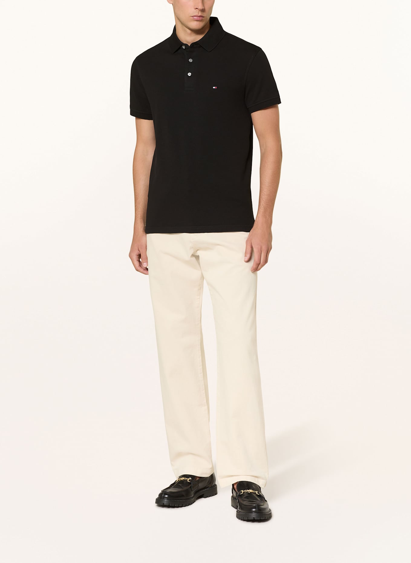 TOMMY HILFIGER Piqué-Poloshirt Slim Fit: SCHWARZ