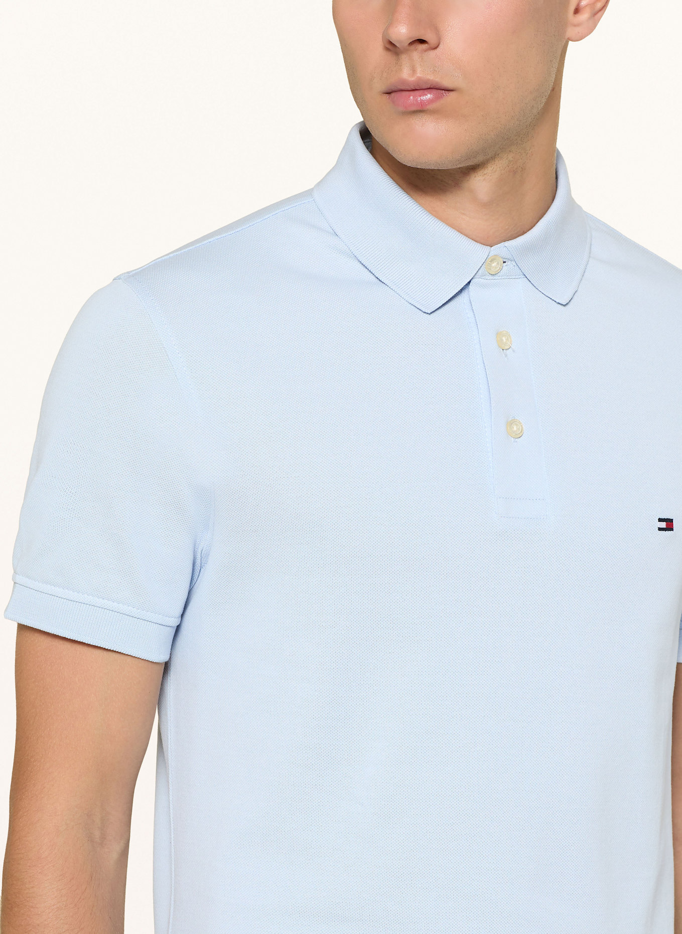 TOMMY HILFIGER Piqué-Poloshirt Slim Fit: HELLBLAU