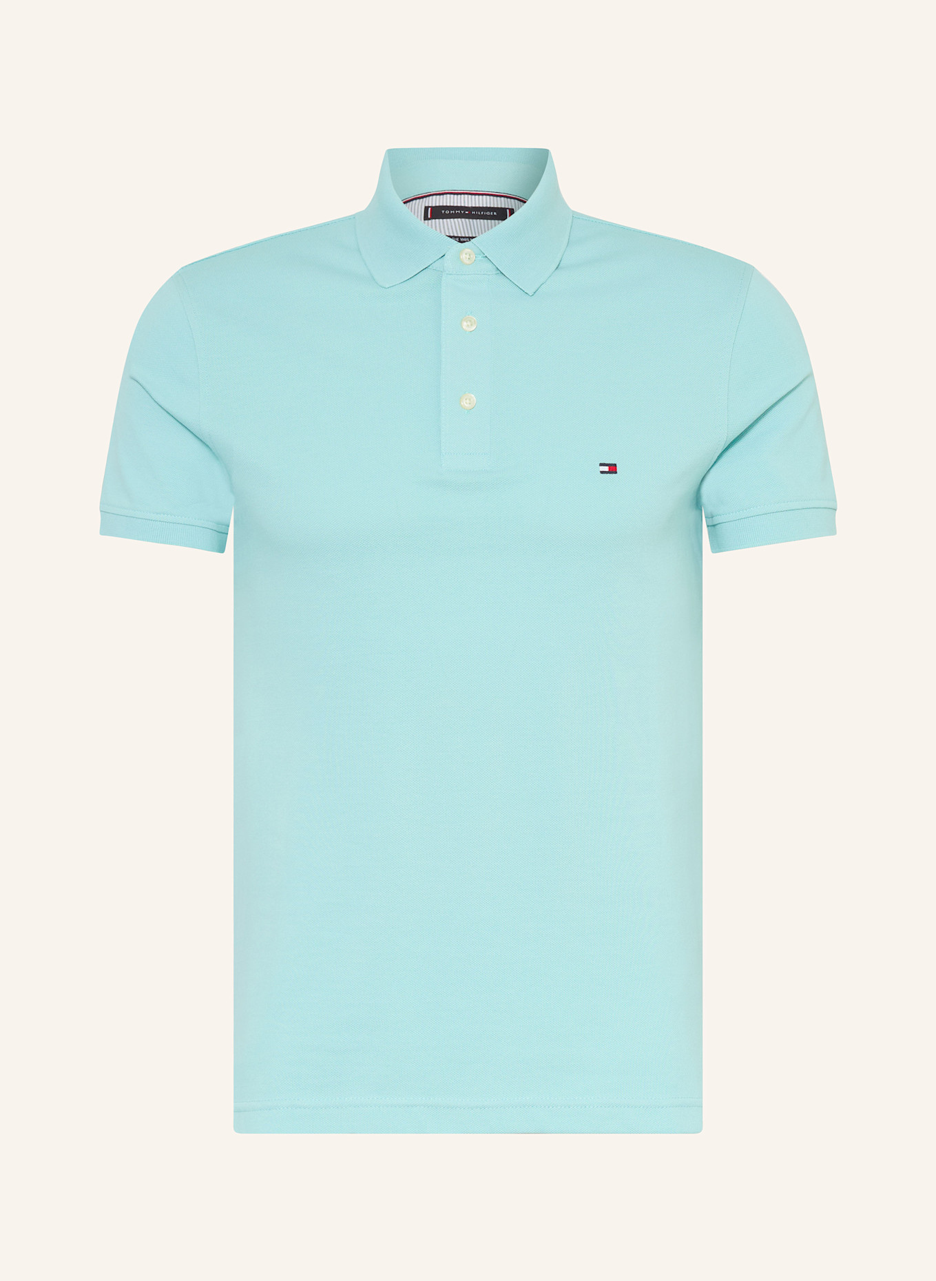 TOMMY HILFIGER Piqué-Poloshirt Slim Fit: TÜRKIS