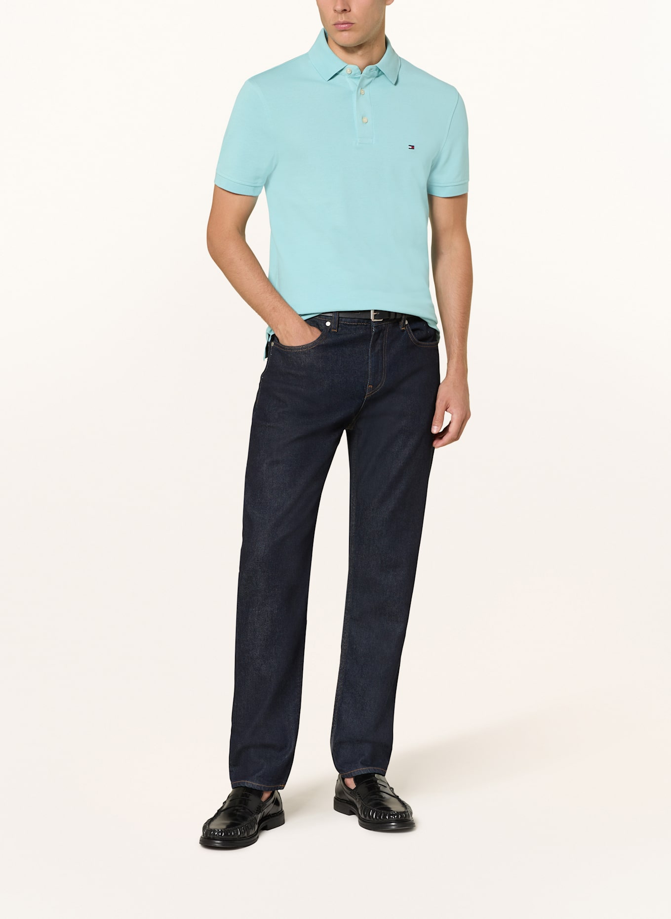 TOMMY HILFIGER Piqué-Poloshirt Slim Fit: TÜRKIS