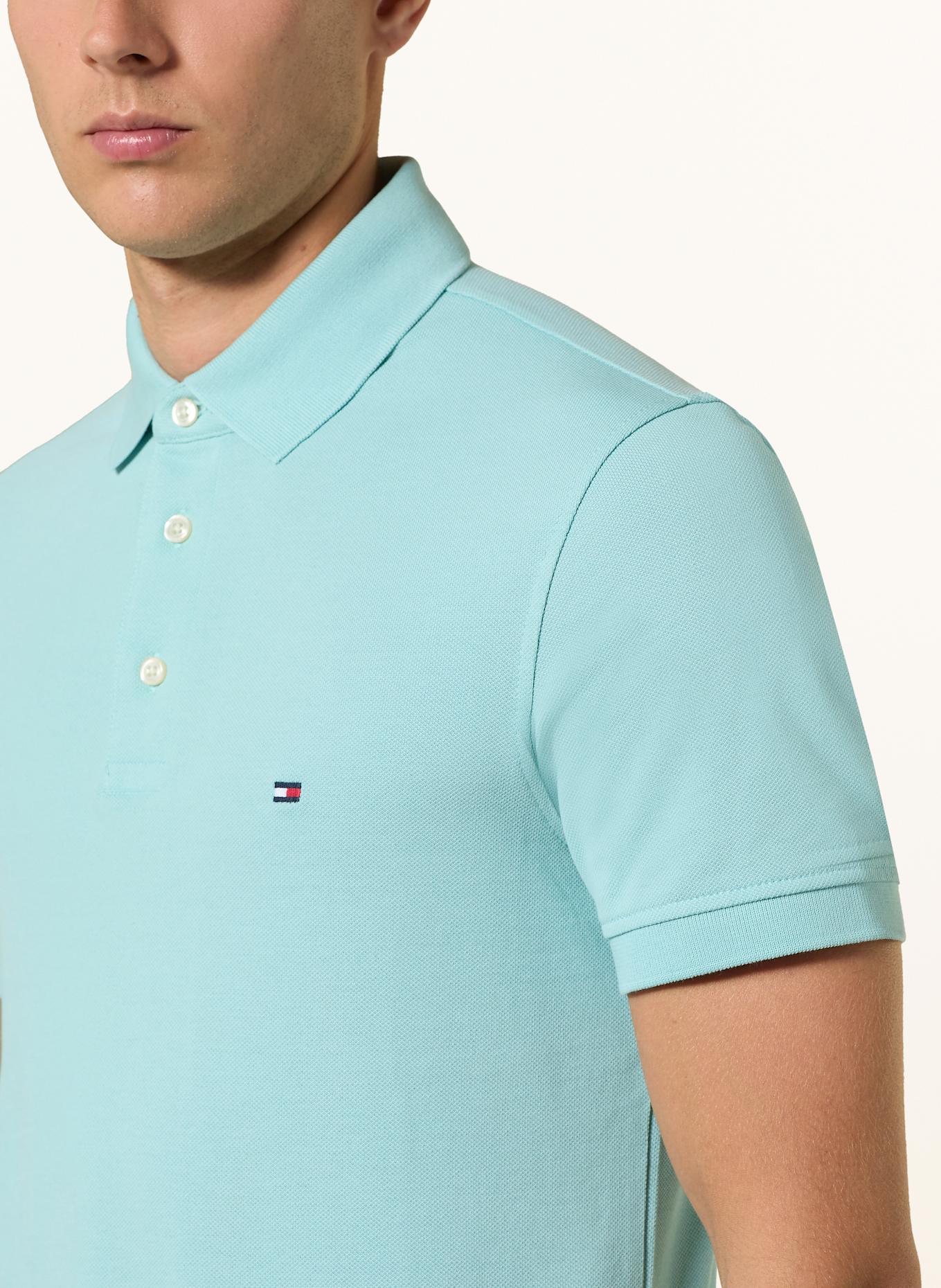 TOMMY HILFIGER Piqué-Poloshirt Slim Fit: TÜRKIS