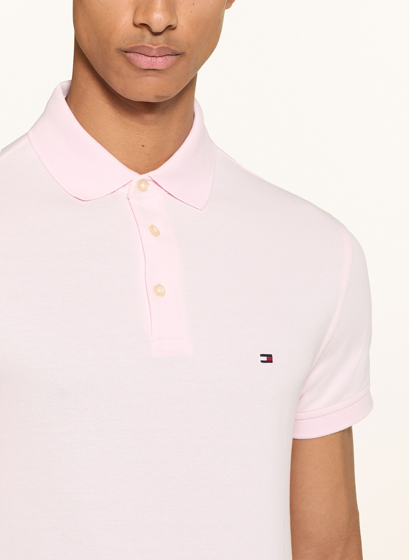 TOMMY HILFIGER Piqué-Poloshirt Slim Fit: HELLROSA
