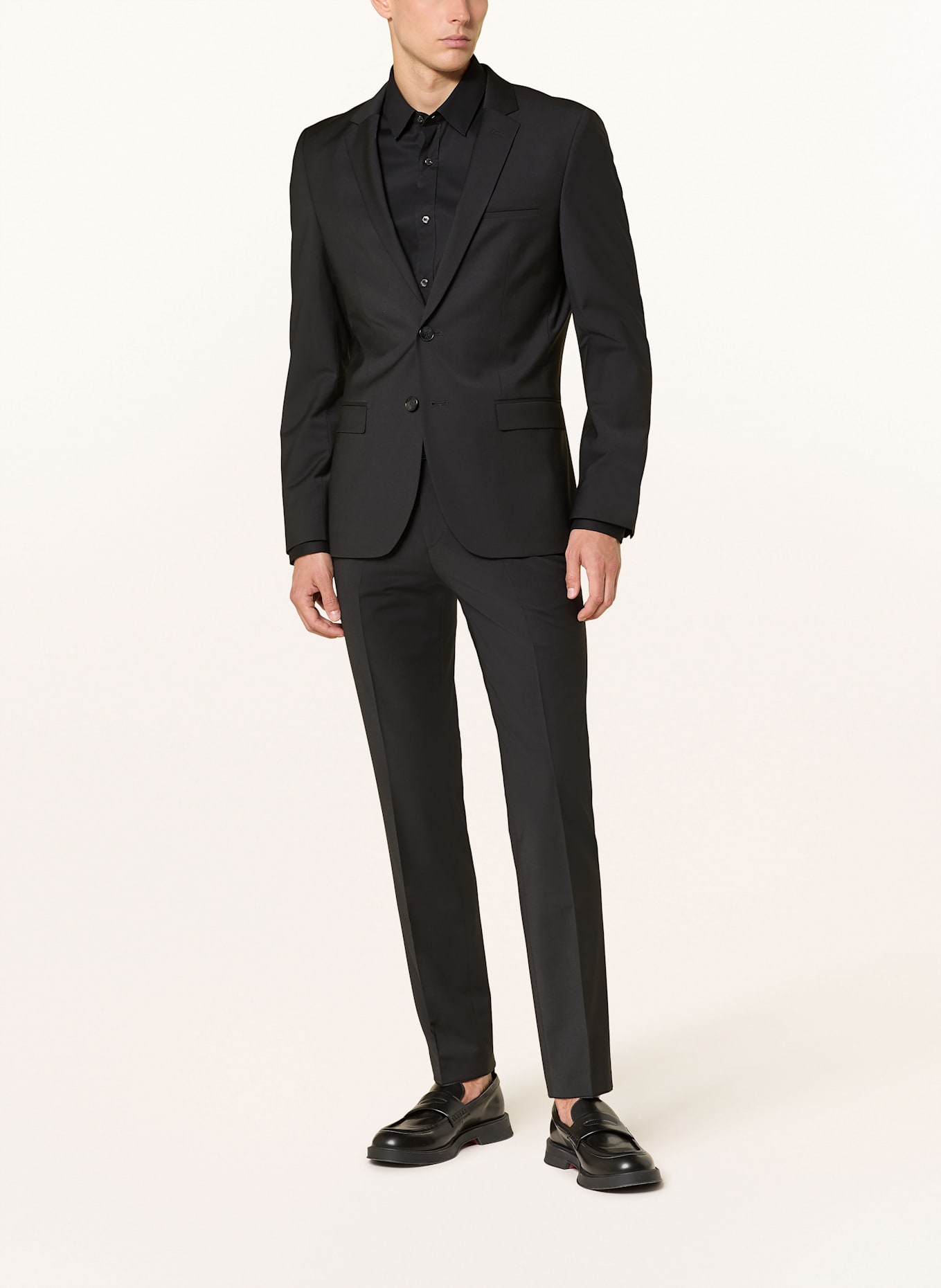 HUGO Suit trousers tonal HESTEN extra slim fit: 001 BLACK
