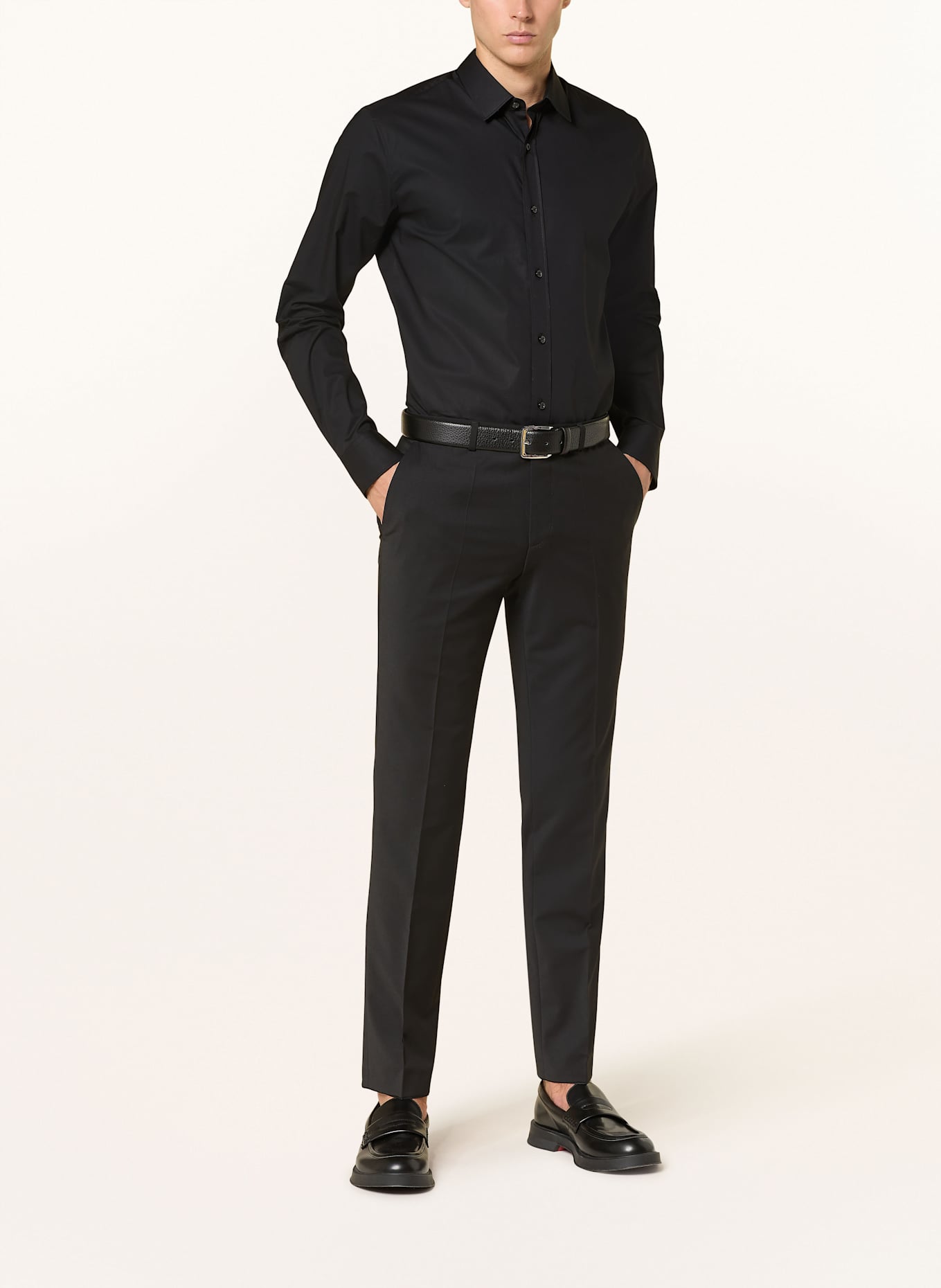 HUGO Suit trousers tonal HESTEN extra slim fit: 001 BLACK