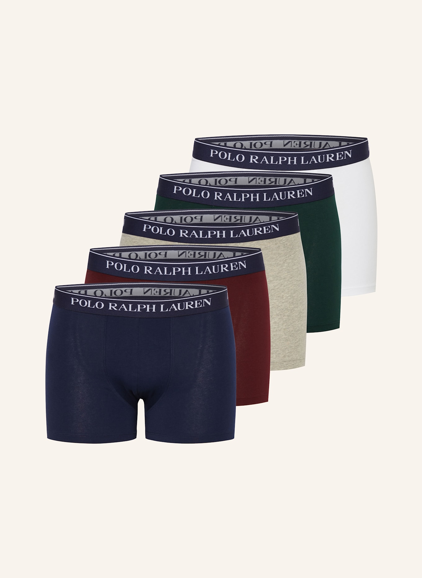 POLO RALPH LAUREN 5er-Pack Boxershorts: DUNKELGRÜN / DUNKELBLAU / DUNKELROT