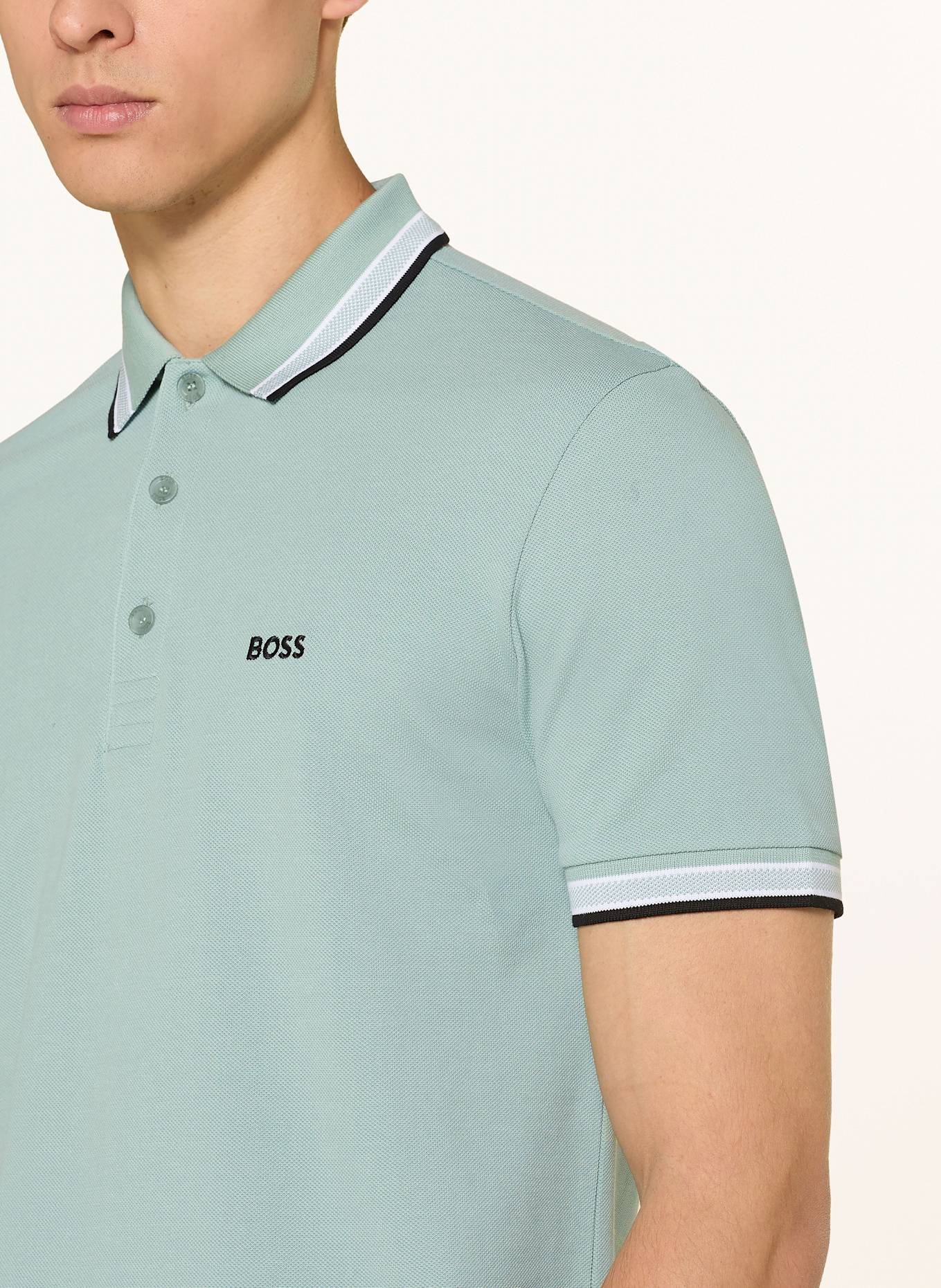 BOSS Koszulka polo z piki PADDY CURVED regular fit: MIĘTOWY