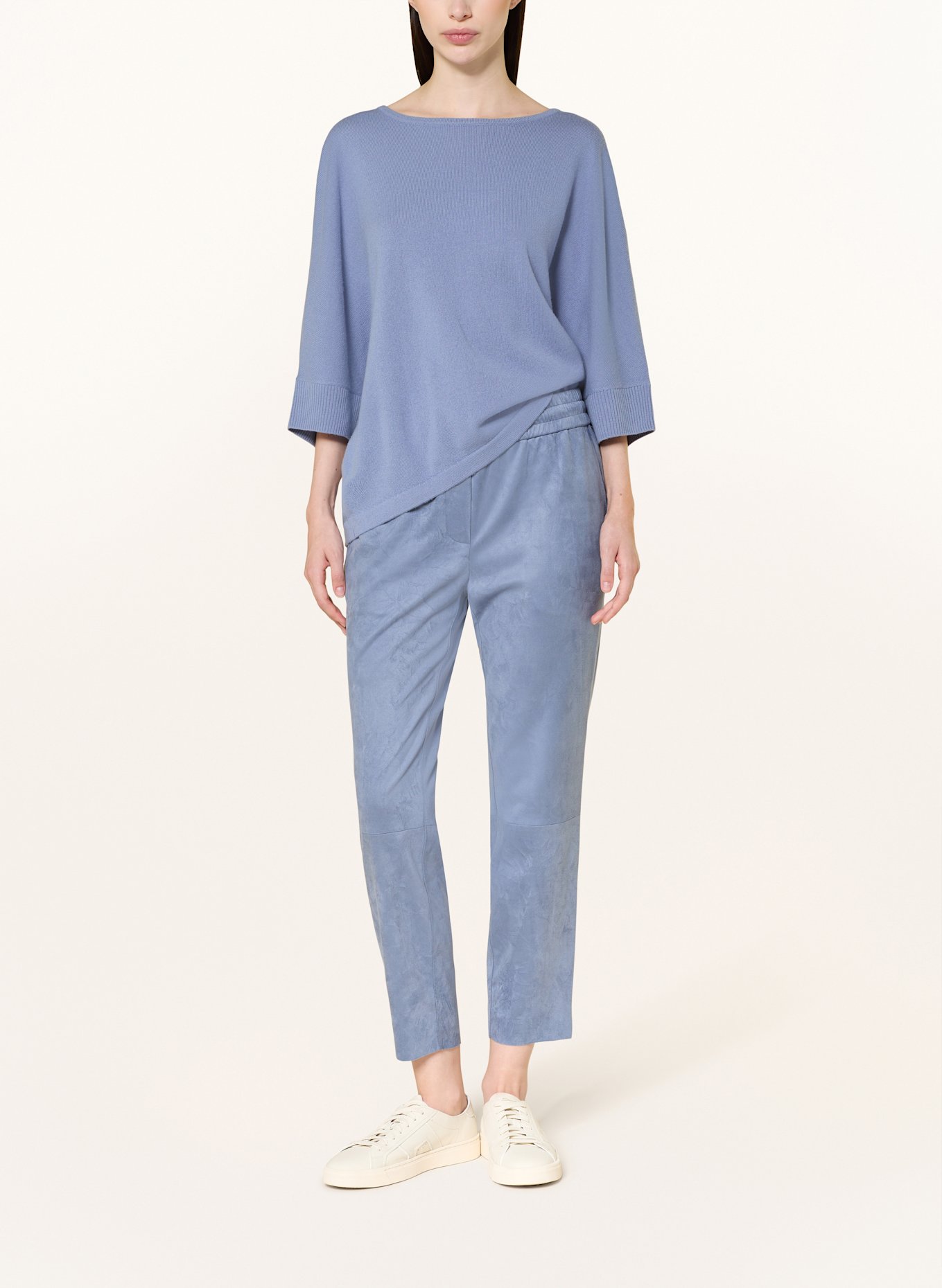 Juvia Hose im Jogging-Stil in Lederoptik: BLAUGRAU