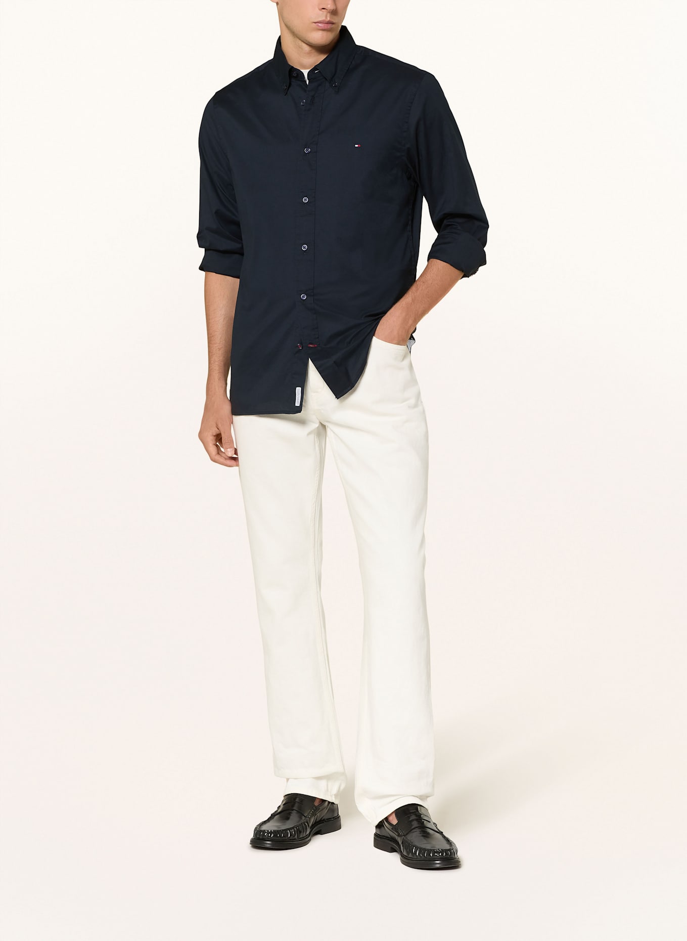 TOMMY HILFIGER Hemd Regular Fit: DUNKELBLAU