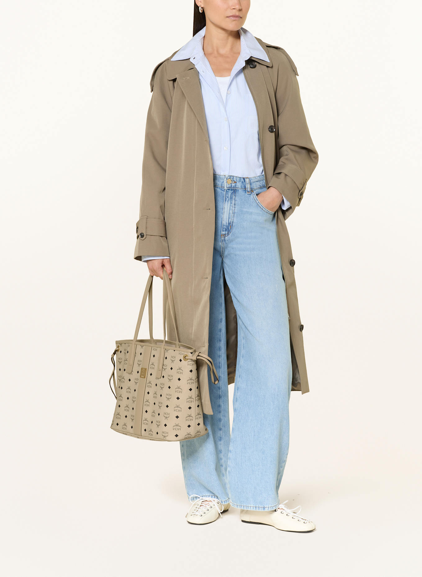 MCM Shopper LIZ MEDIUM zum Wenden mit Pouch: I8001 BEIGE