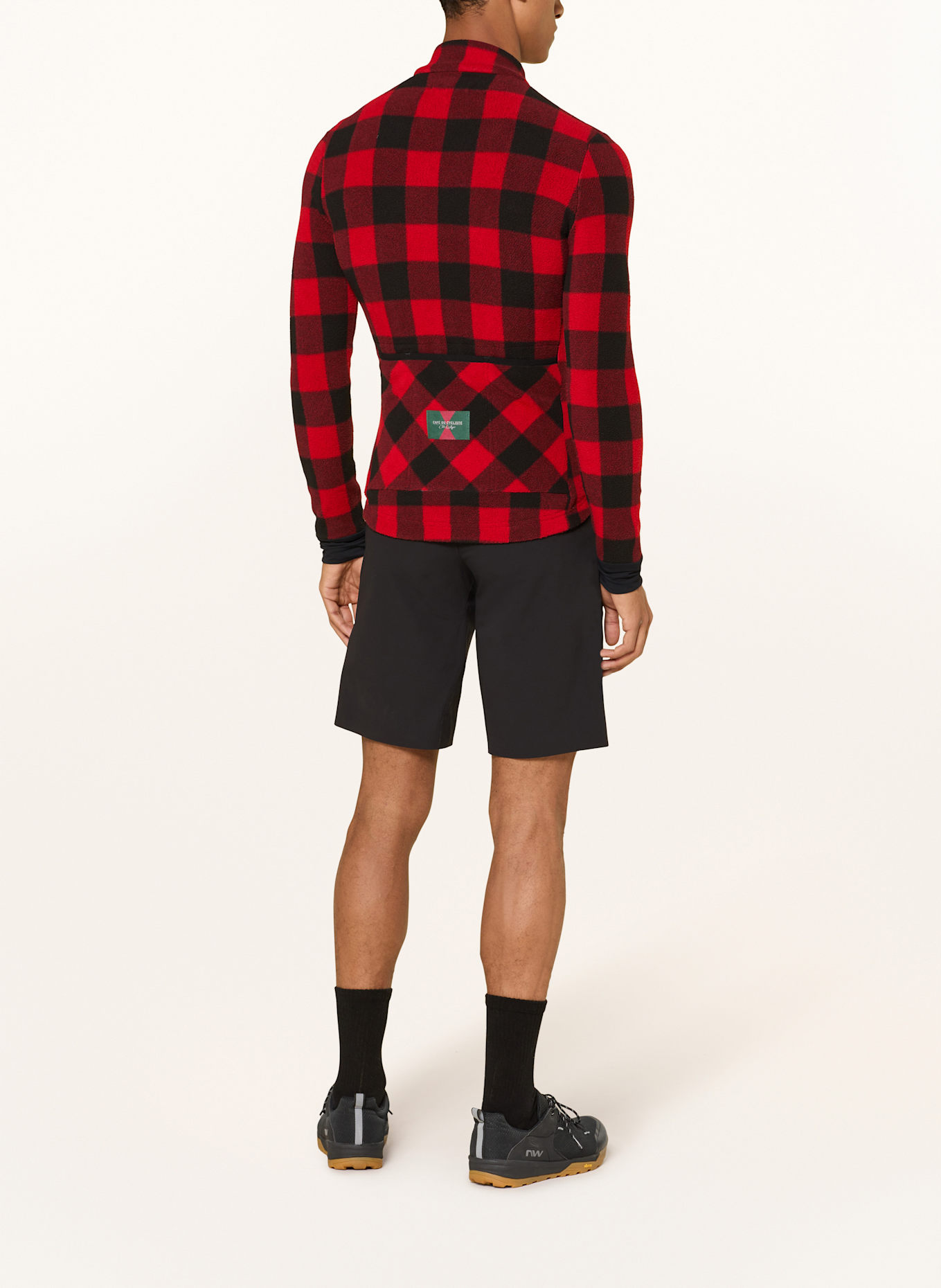 CAFÉ DU CYCLISTE Koszulka rowerowa z polaru SOLANGE: CZERWONY / CZARNY