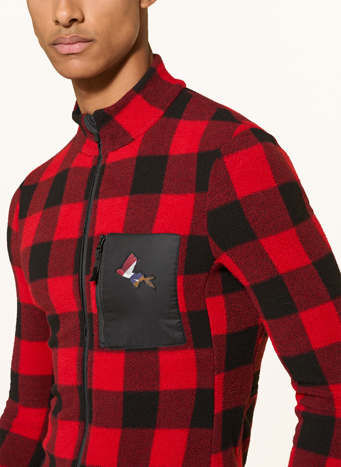 CAFÉ DU CYCLISTE Koszulka rowerowa z polaru SOLANGE: CZERWONY / CZARNY