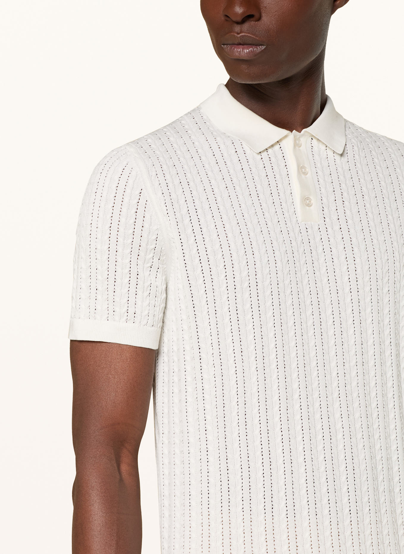 DRYKORN Strick-Poloshirt TRITON Regular Fit: ECRU