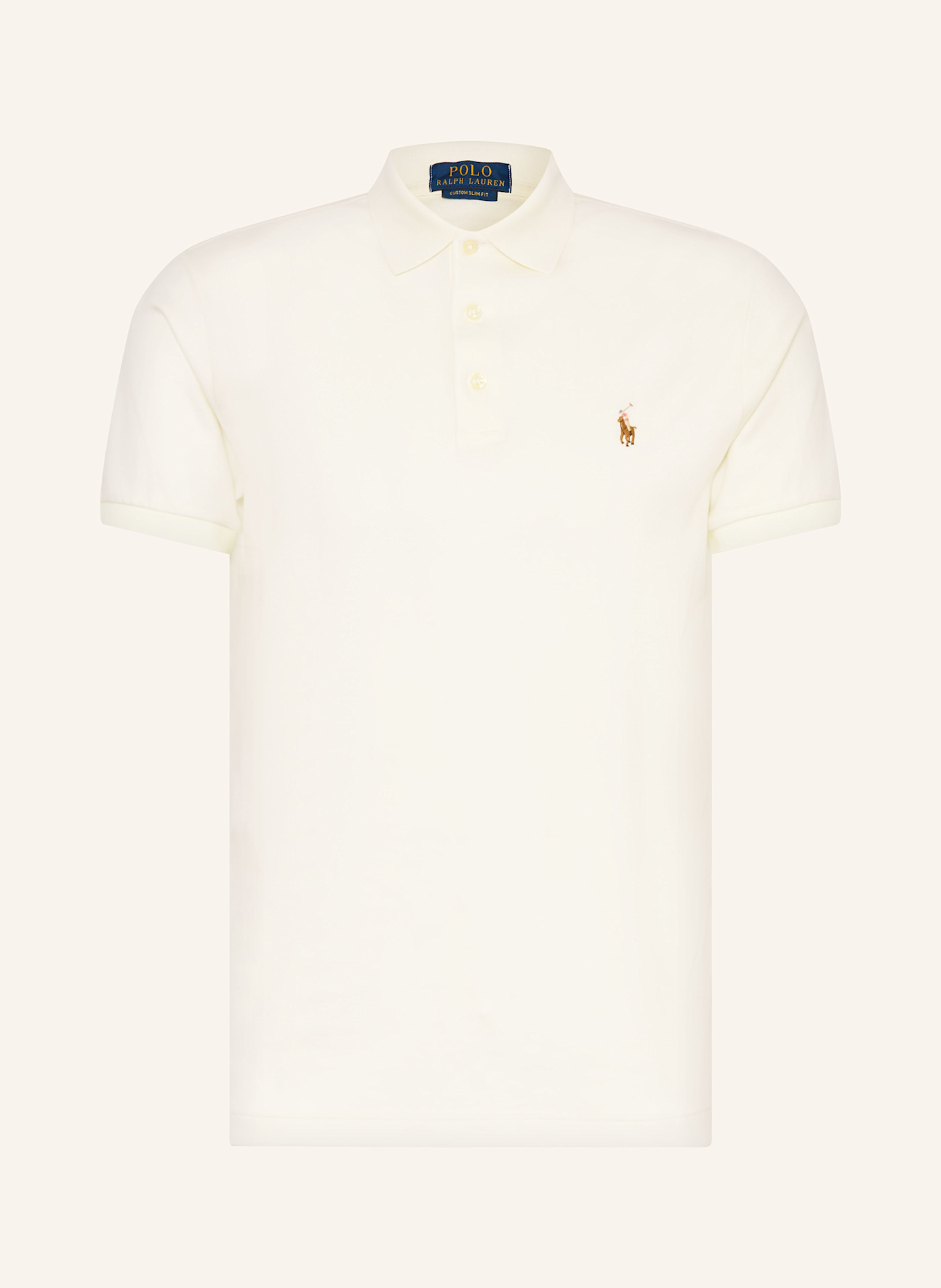 POLO RALPH LAUREN Jersey polo shirt custom slim fit: ECRU