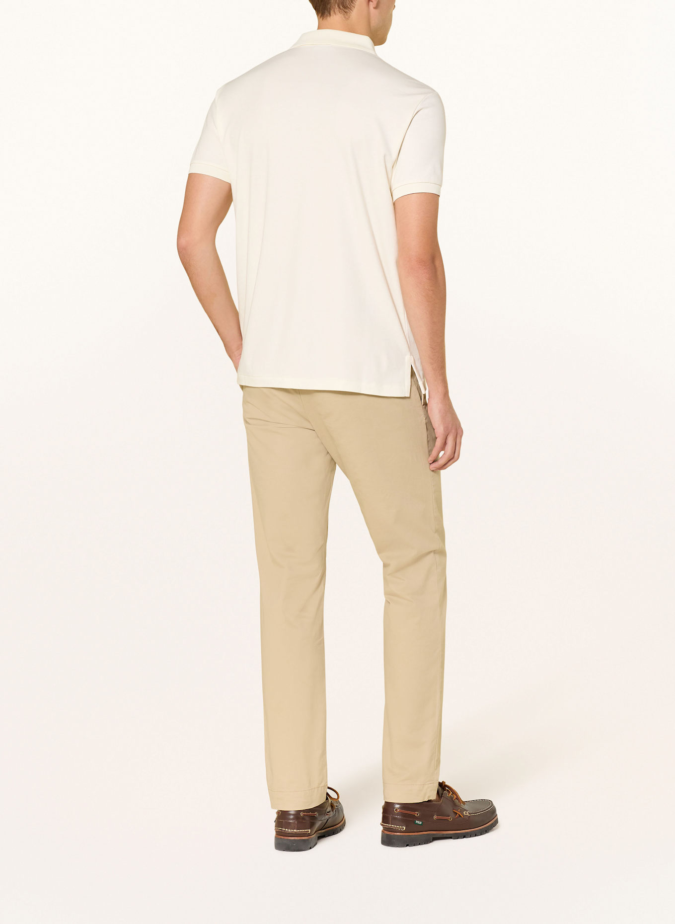 POLO RALPH LAUREN Jersey polo shirt custom slim fit: ECRU