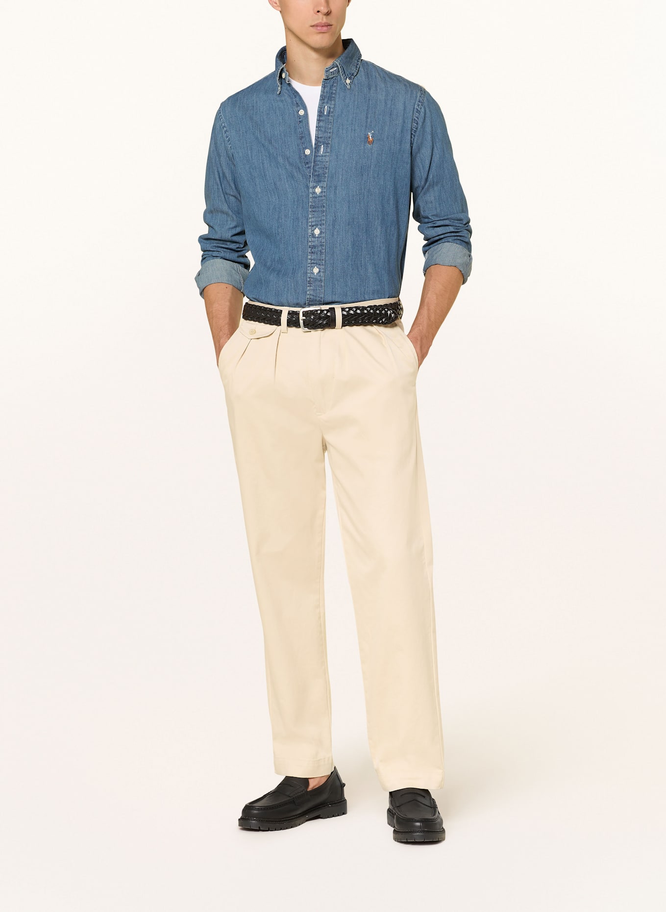 POLO RALPH LAUREN Koszula jeansowa custom fit: NIEBIESKI