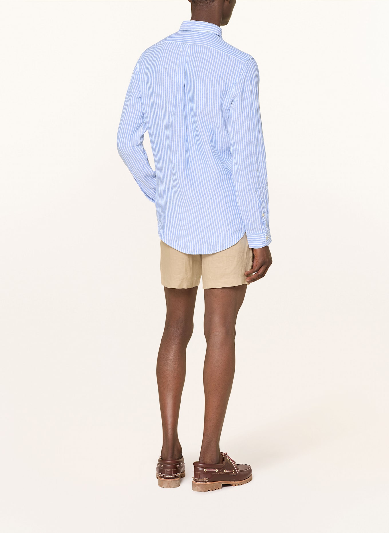 POLO RALPH LAUREN Chemise en lin Custom Fit: BLANC/ BLEU CLAIR