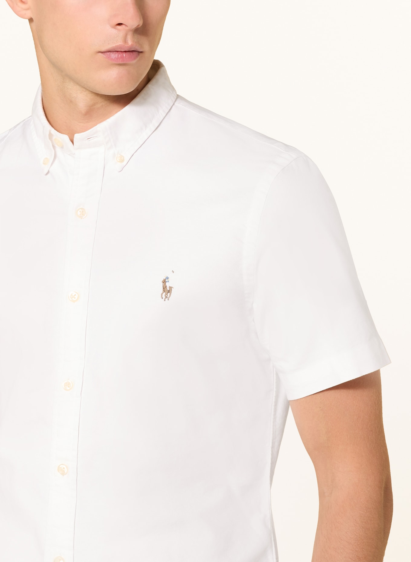 POLO RALPH LAUREN Kurzarm-Hemd Slim Fit, Farbe: WEISS (Bild 5)