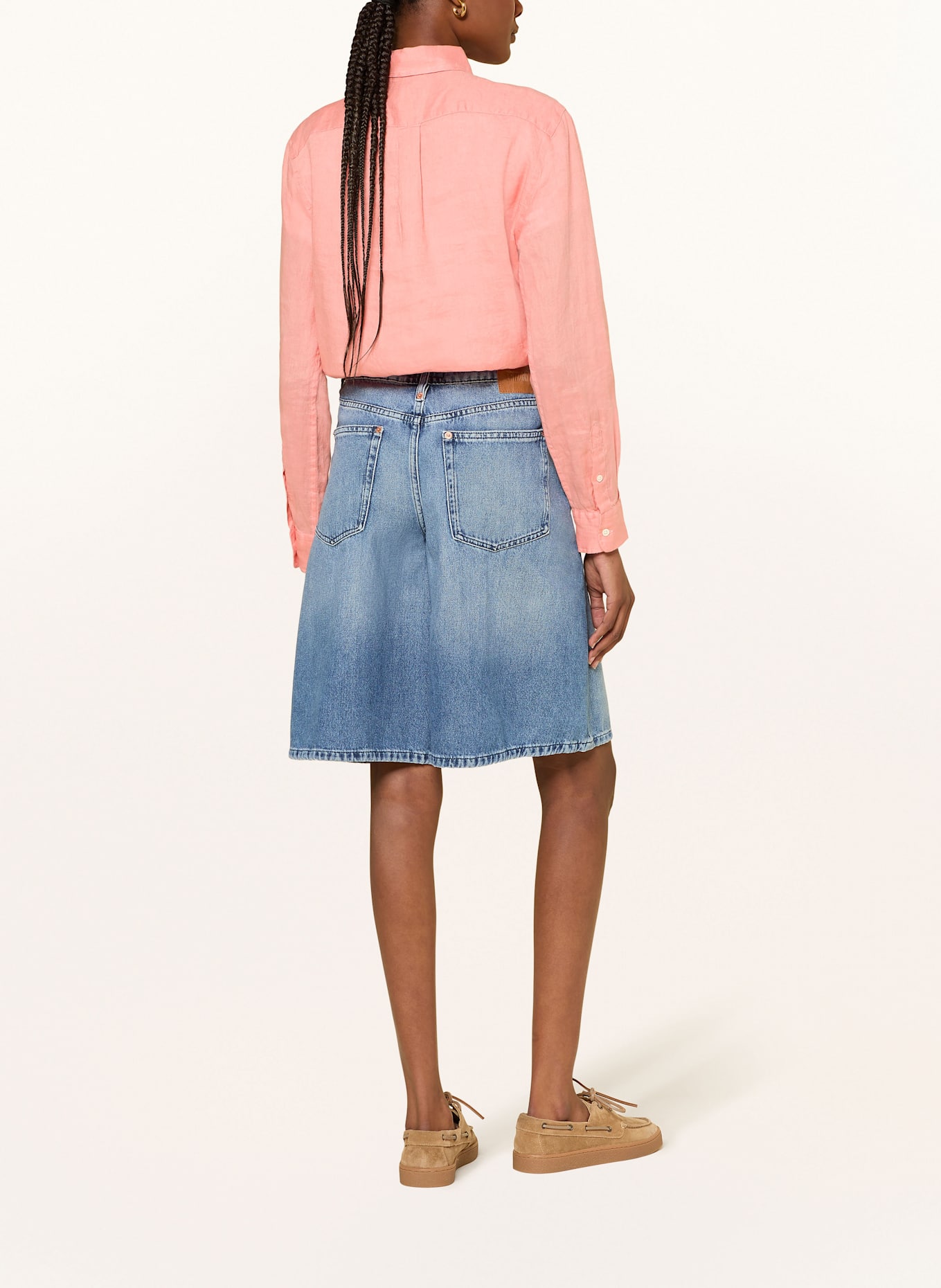 POLO RALPH LAUREN Hemdbluse aus Leinen: ORANGE / LACHS