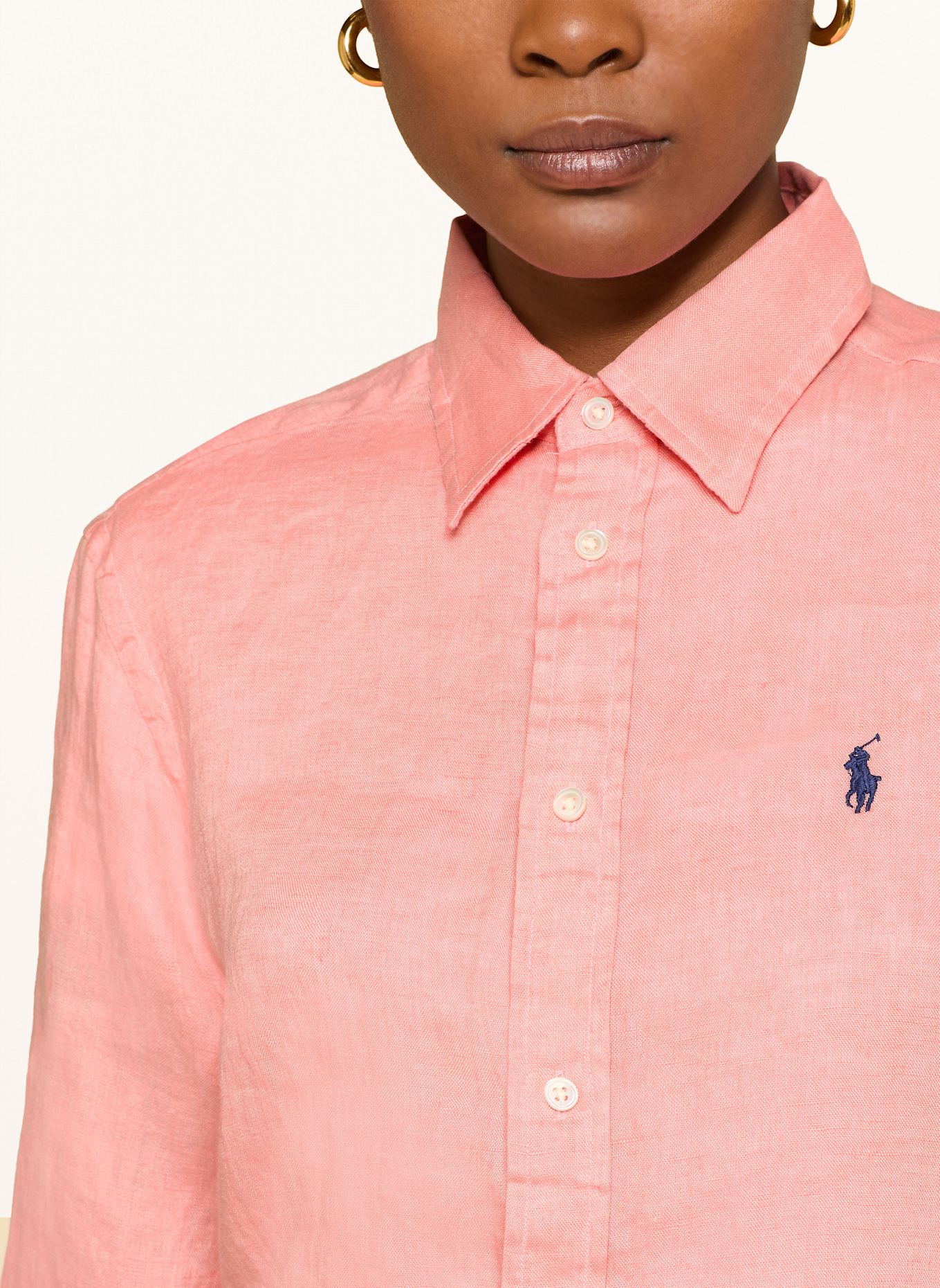 POLO RALPH LAUREN Hemdbluse aus Leinen: ORANGE / LACHS