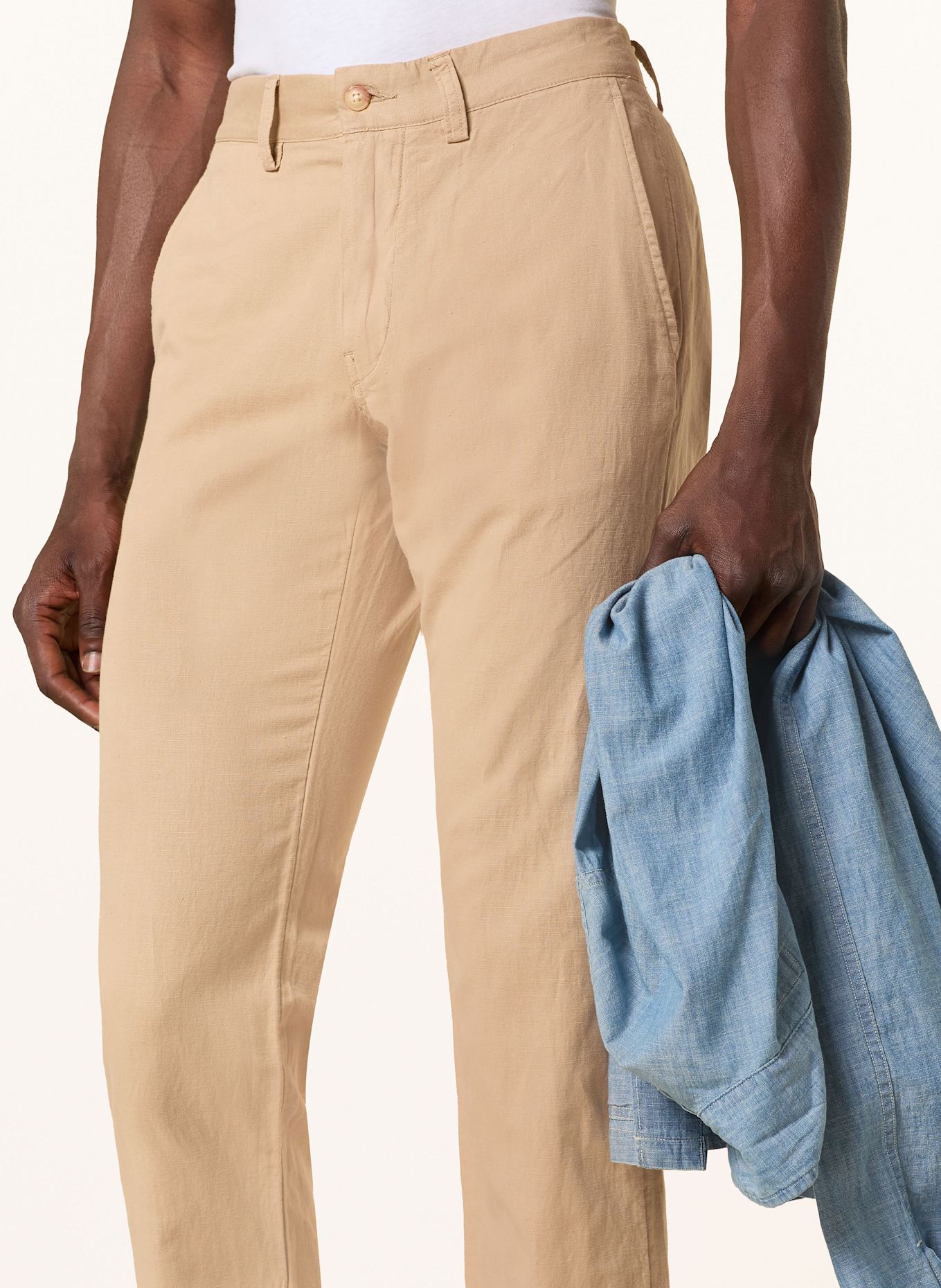POLO RALPH LAUREN Chino Straight Fit mit Leinen: BEIGE